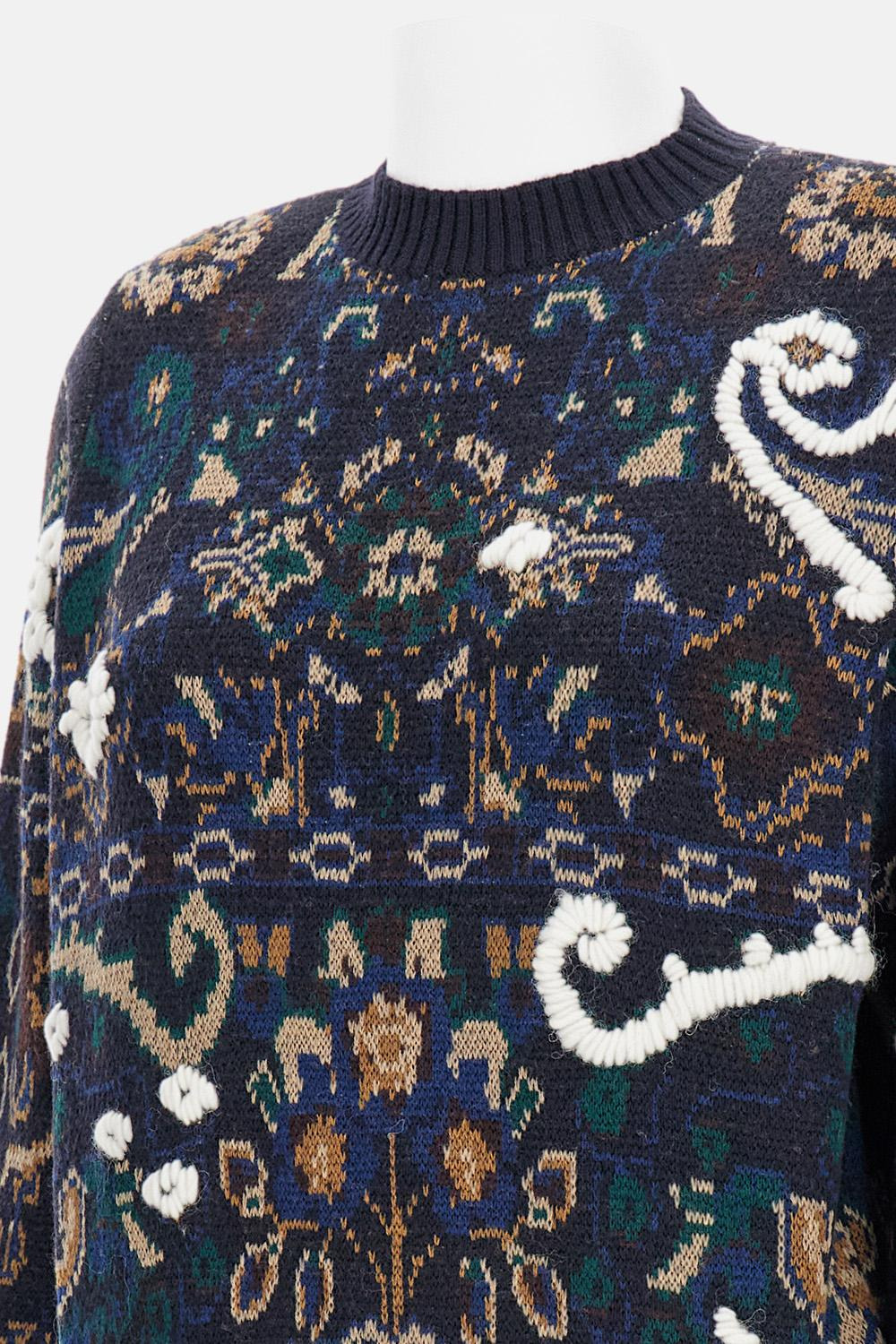 JACQUARD FLORAL PULLOVER - 3