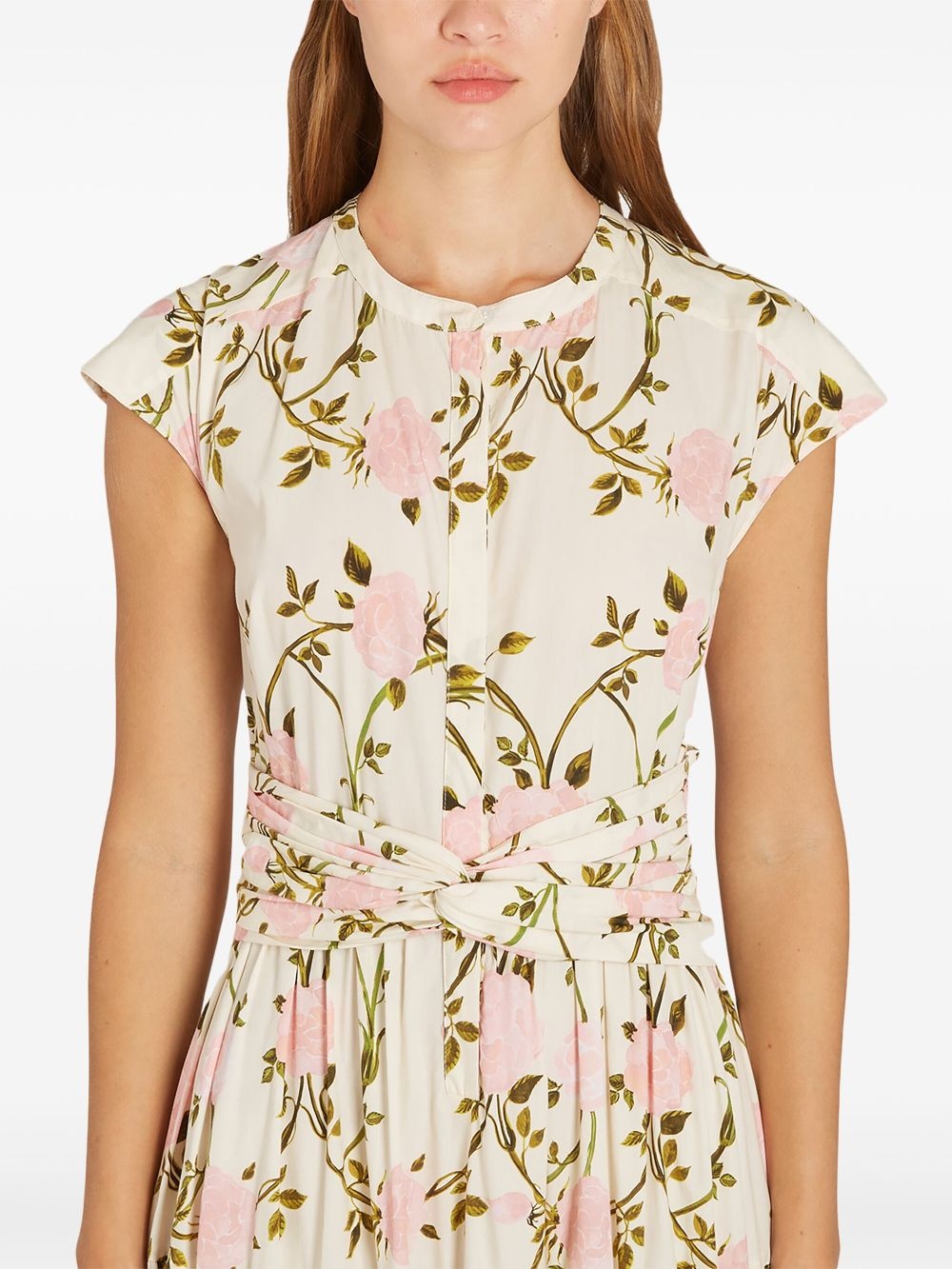 Rosier-print poplin dress - 5