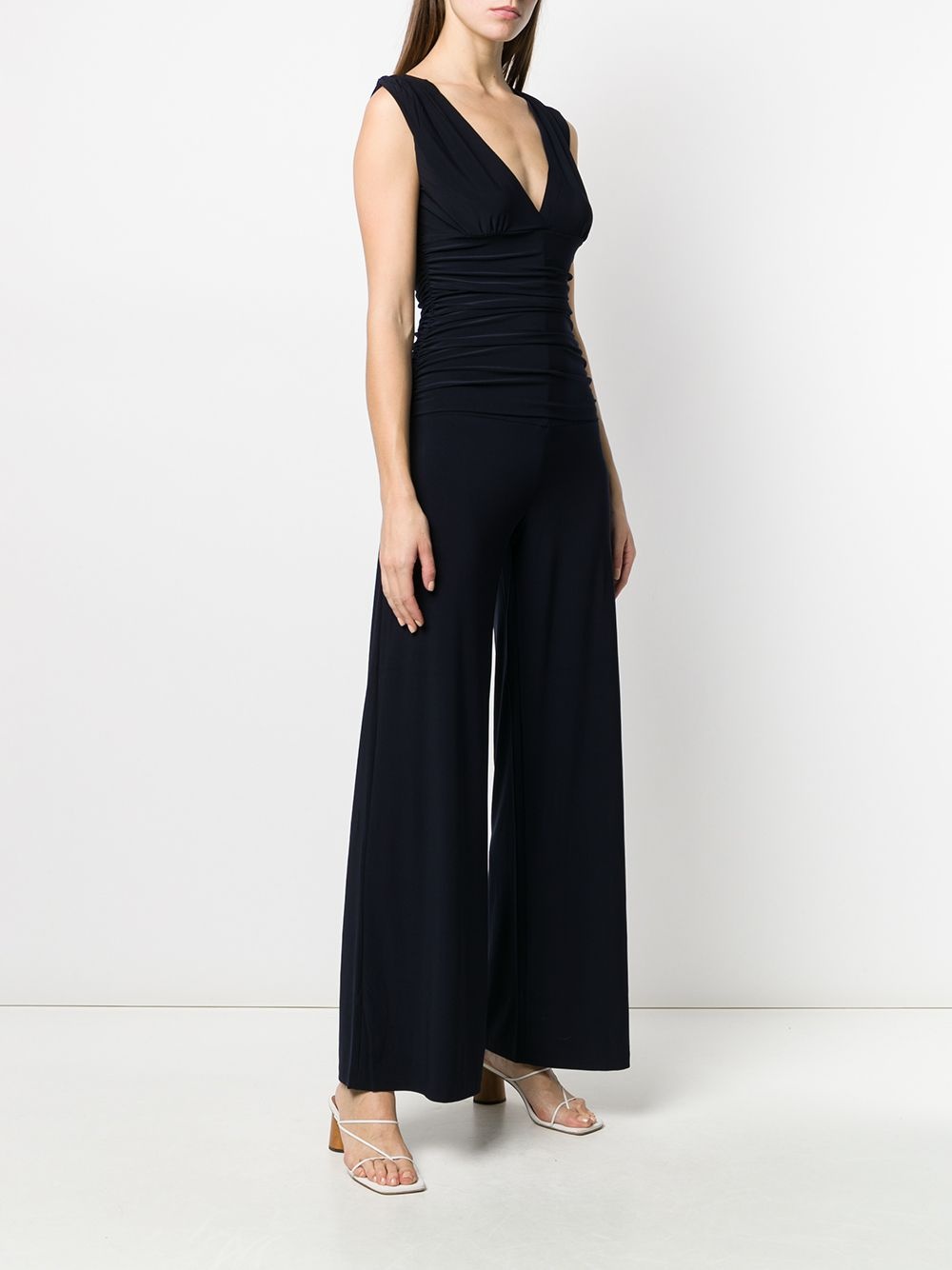 draped straight-leg jumpsuit - 3