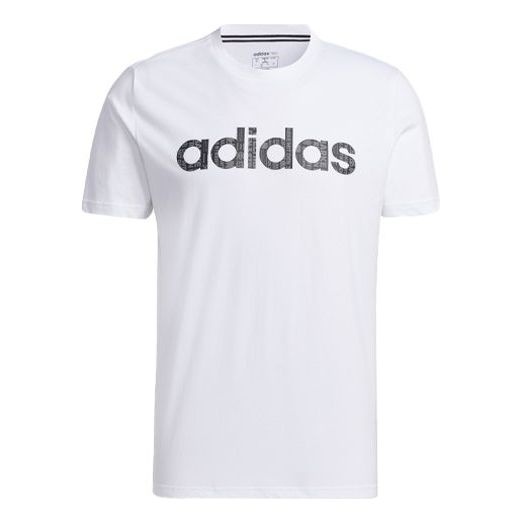 Men's adidas neo Logo Alphabet Printing Sports Short Sleeve White T-Shirt GP4880 - 1