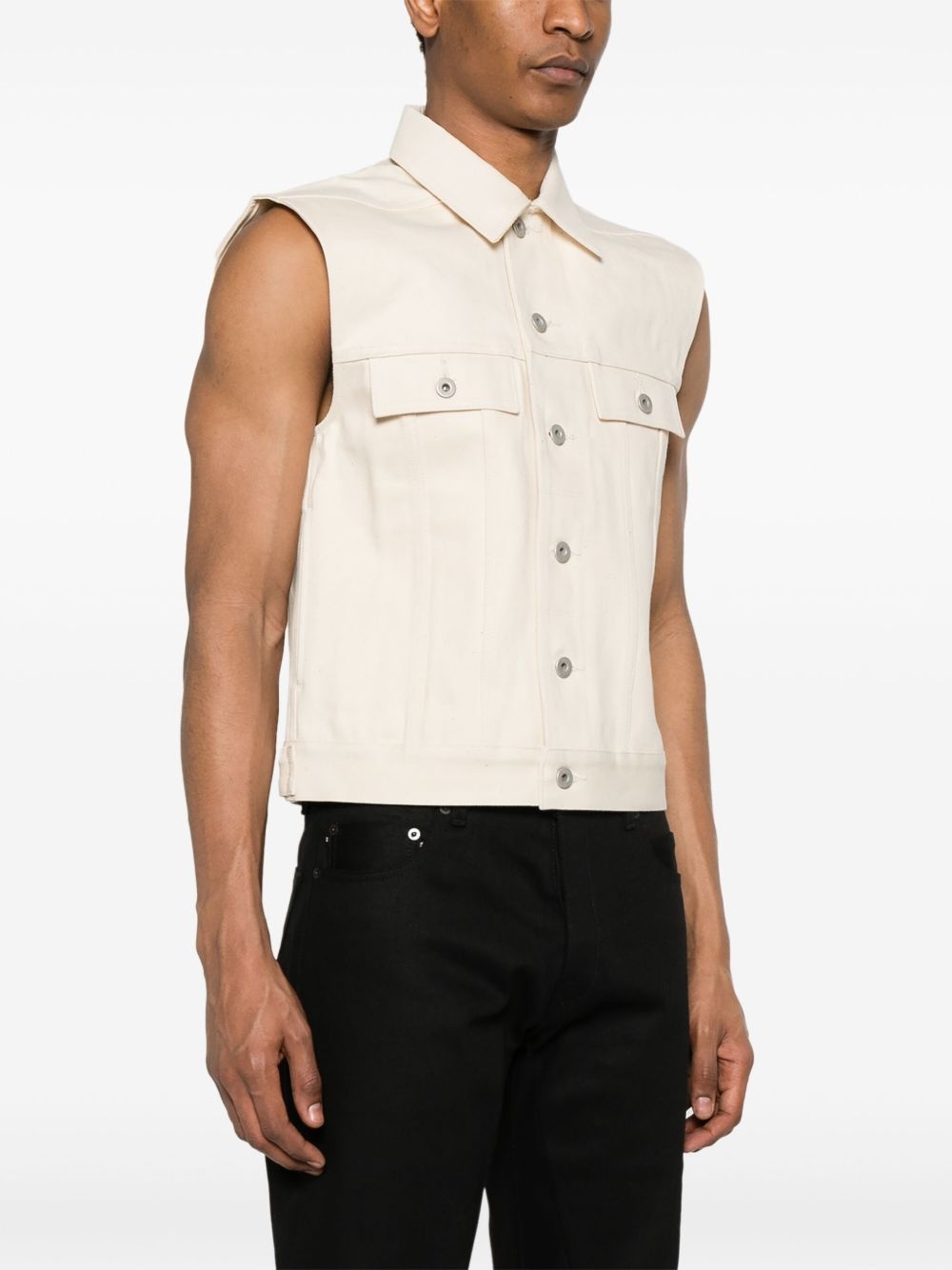 sleeveless trucker jacket - 3