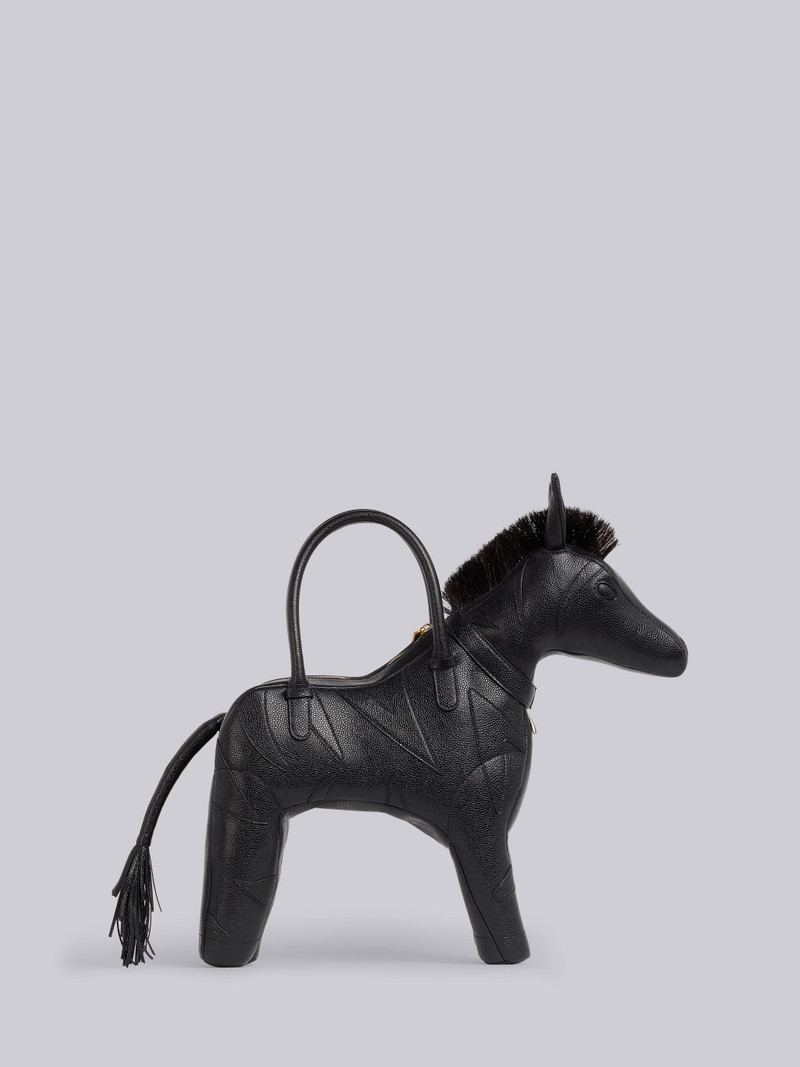 Black Pebbled Calfskin Zebra Bag 4