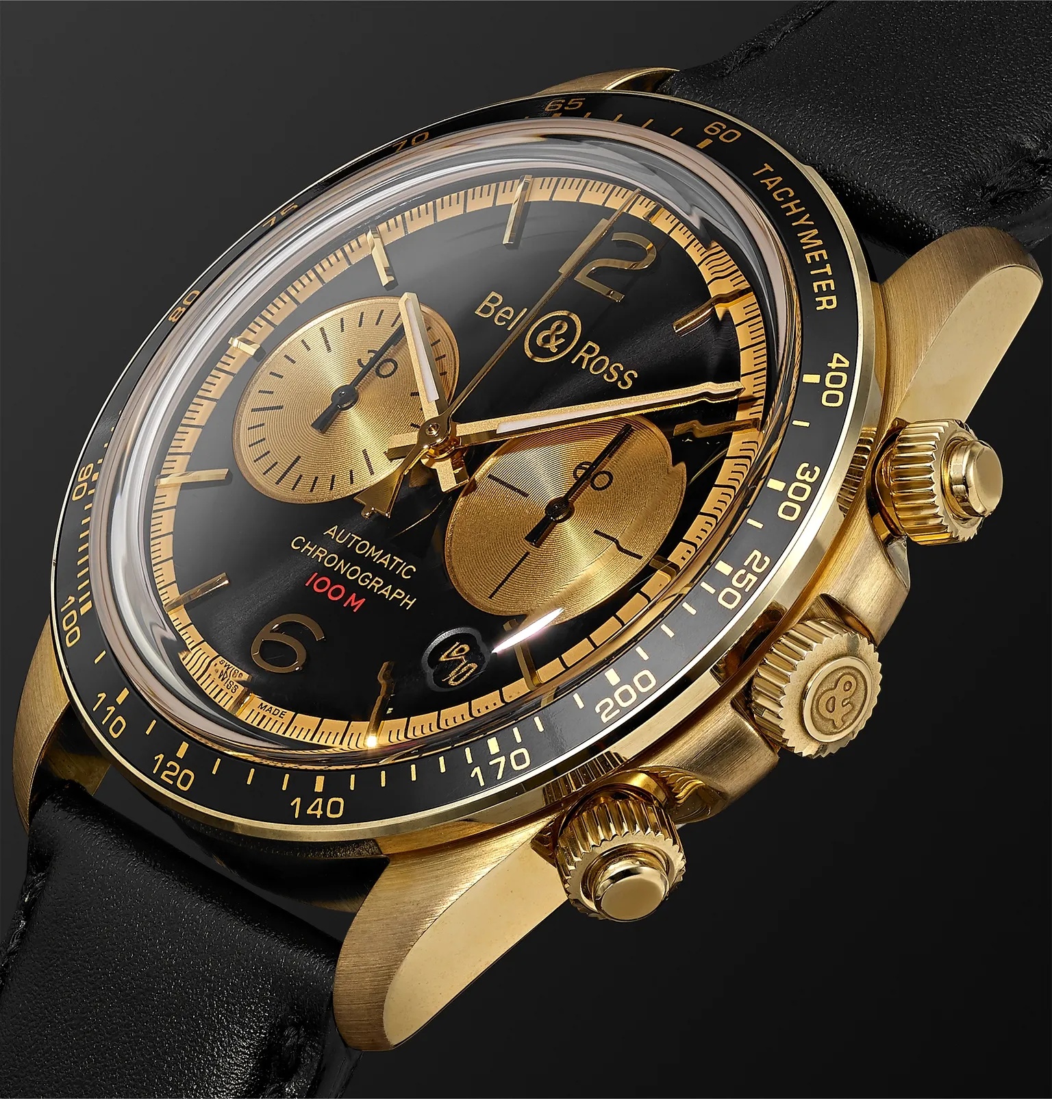 BR V2-94 Bellytanker Limited Edition Automatic Chronograph 41mm Bronze and Leather Watch - 4