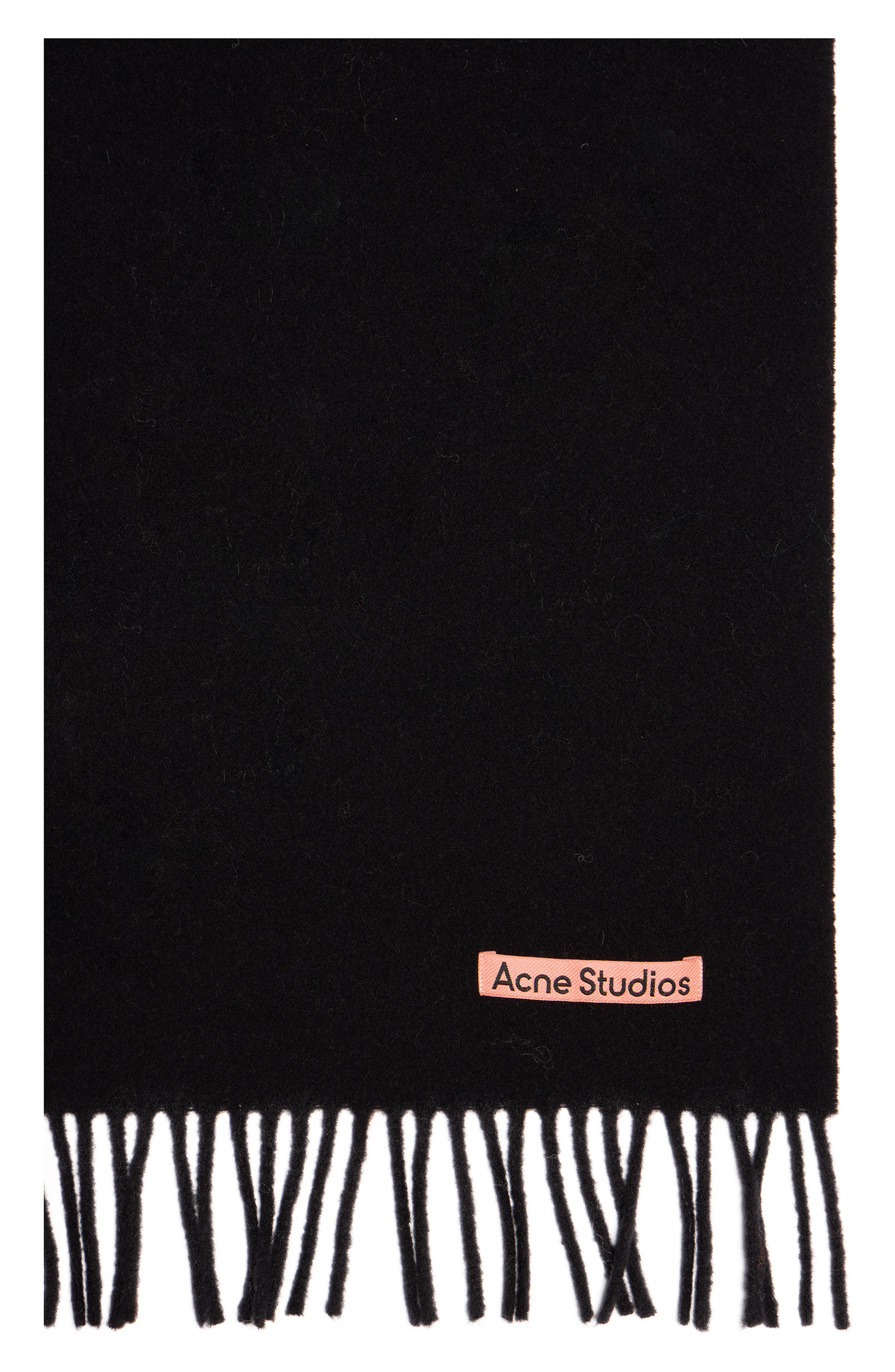 Acne Studios Fringe Wool Scarf in Black at Nordstrom - 4