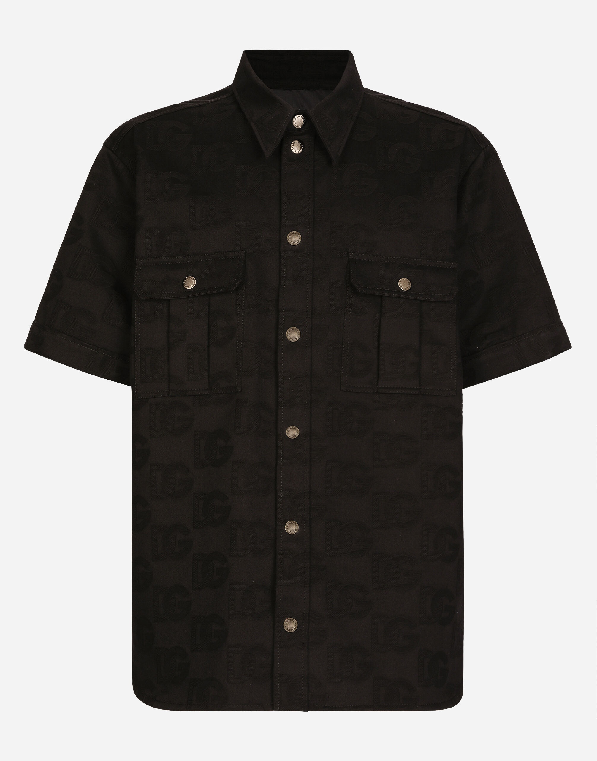 Cotton jacquard shirt with DG Monogram - 1