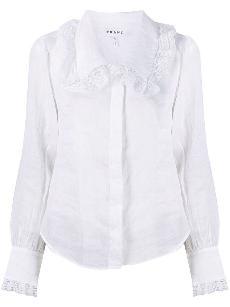 lace-detailed concealed shirt 1