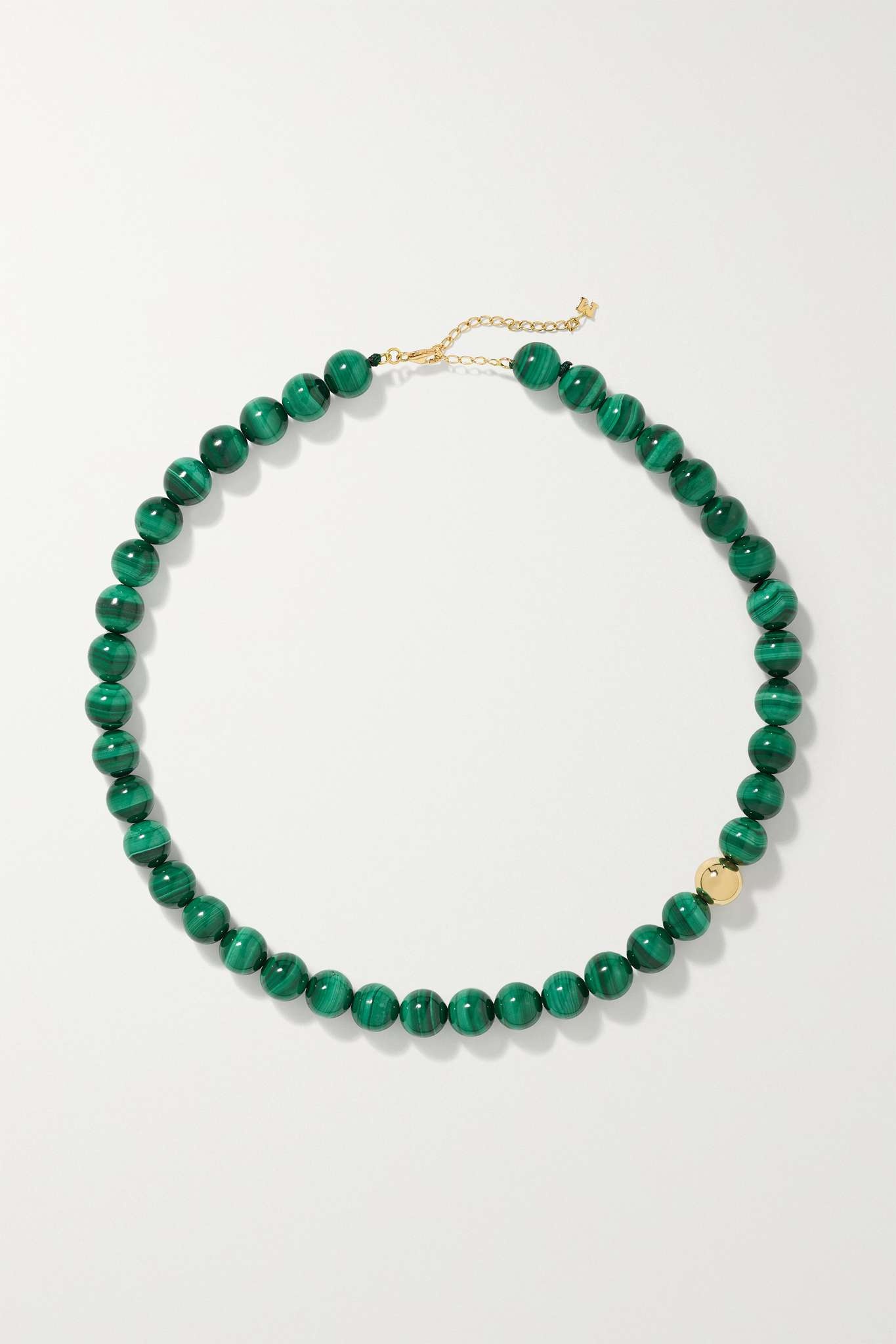 14-karat gold malachite necklace - 1