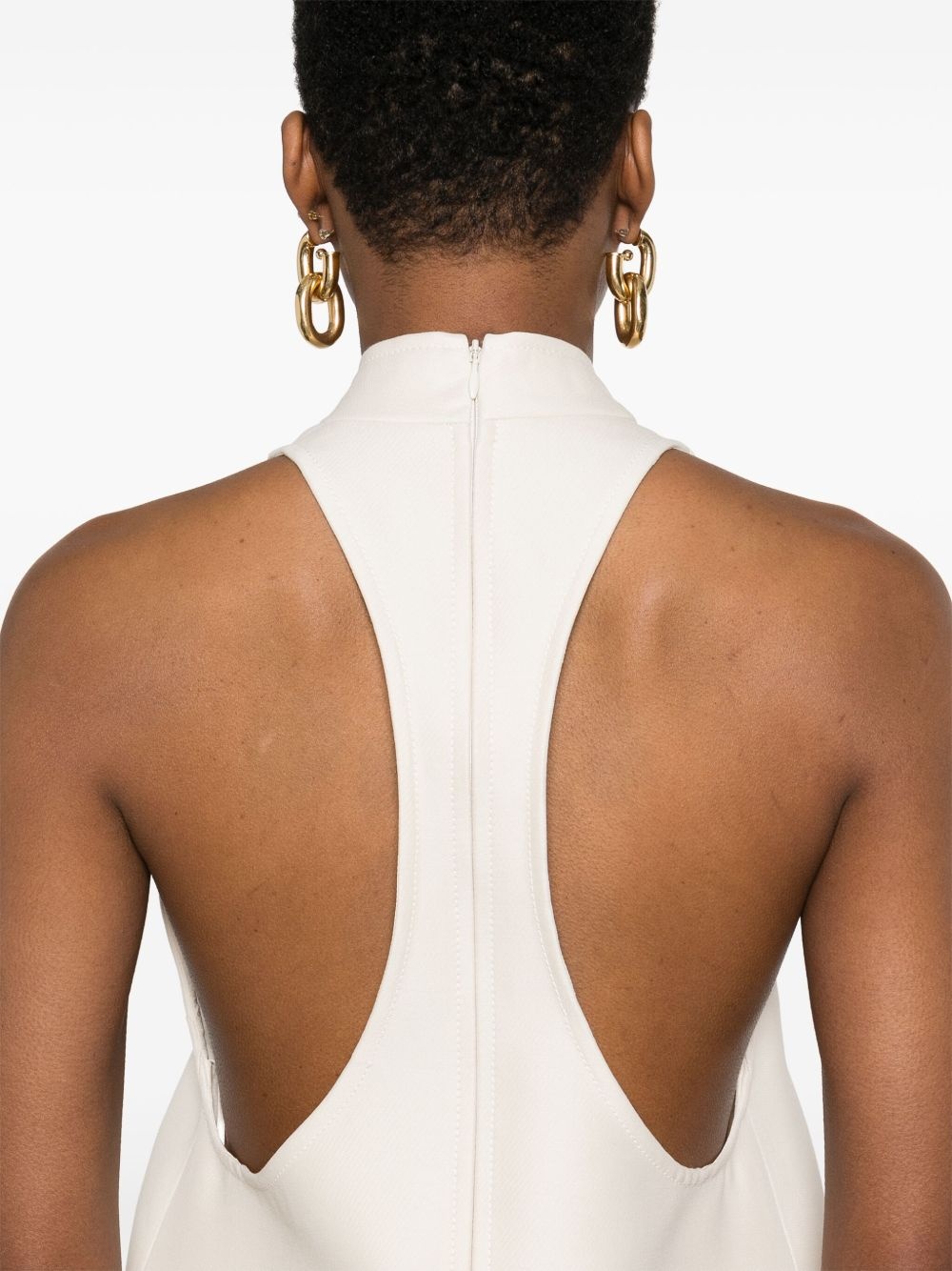 buckle-detail flared mini dress - 5