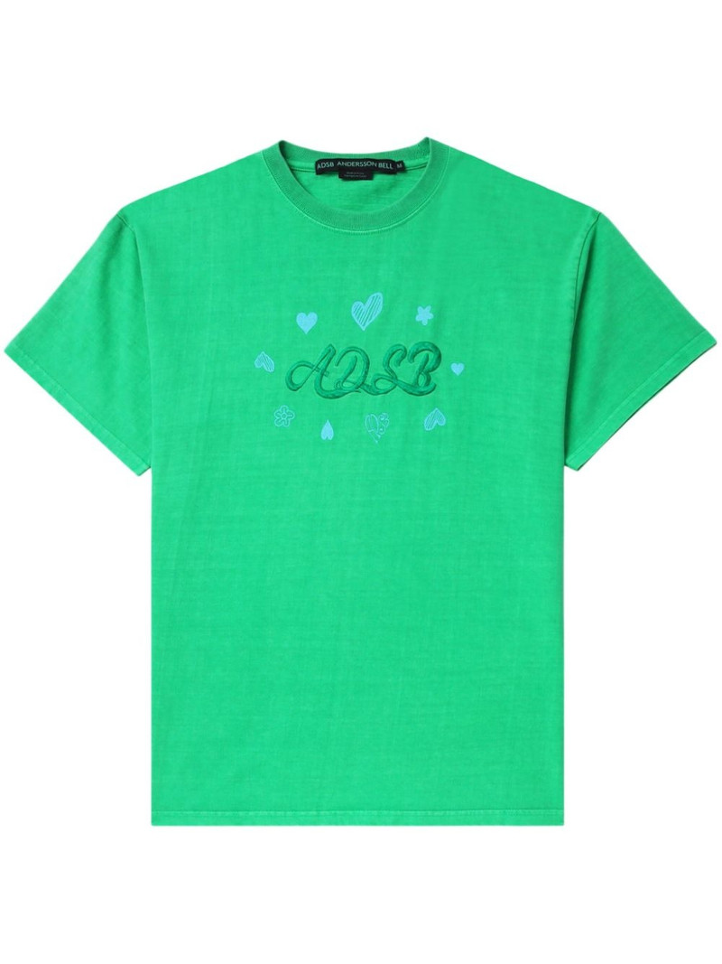 logo-embroidered T-shirt 1