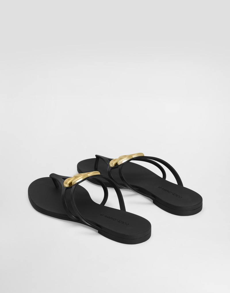 Dolce & Gabbana Rubber beachwear slides with logo outlook