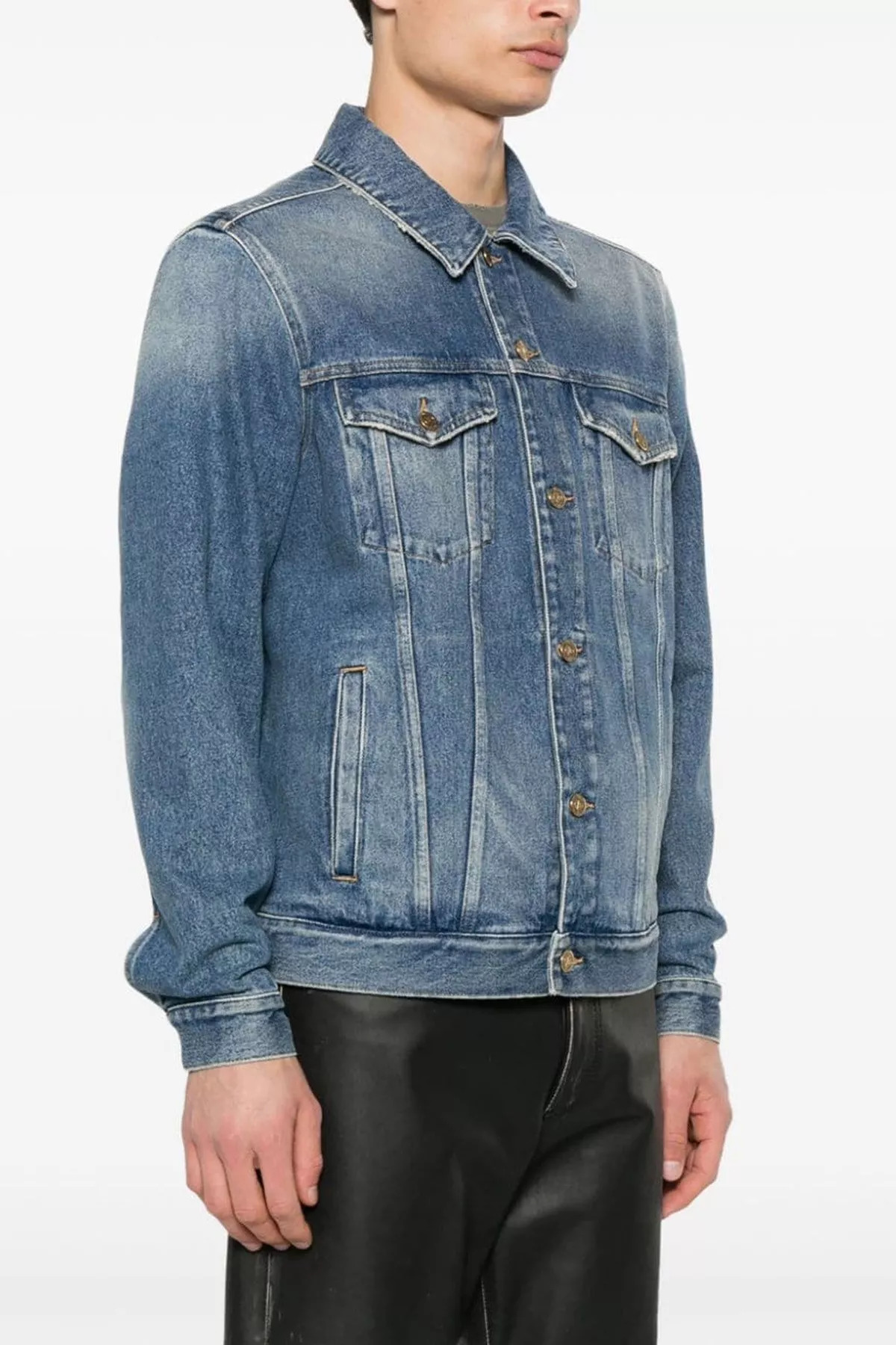 Logo patch denim jacket - 2