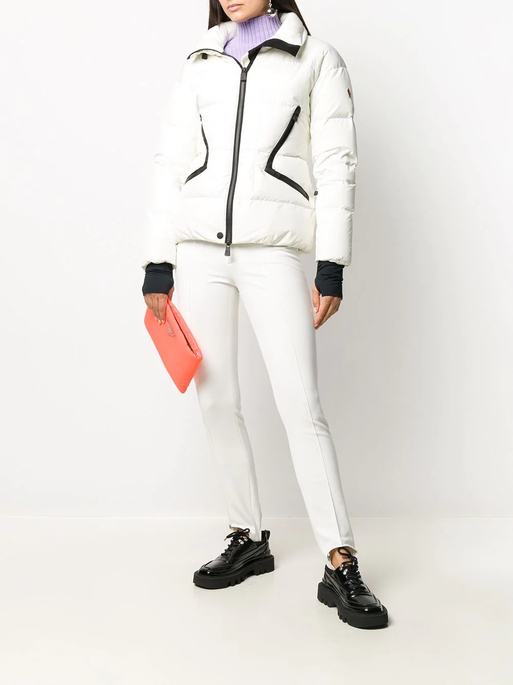 contrast trim puffer jacket  - 2