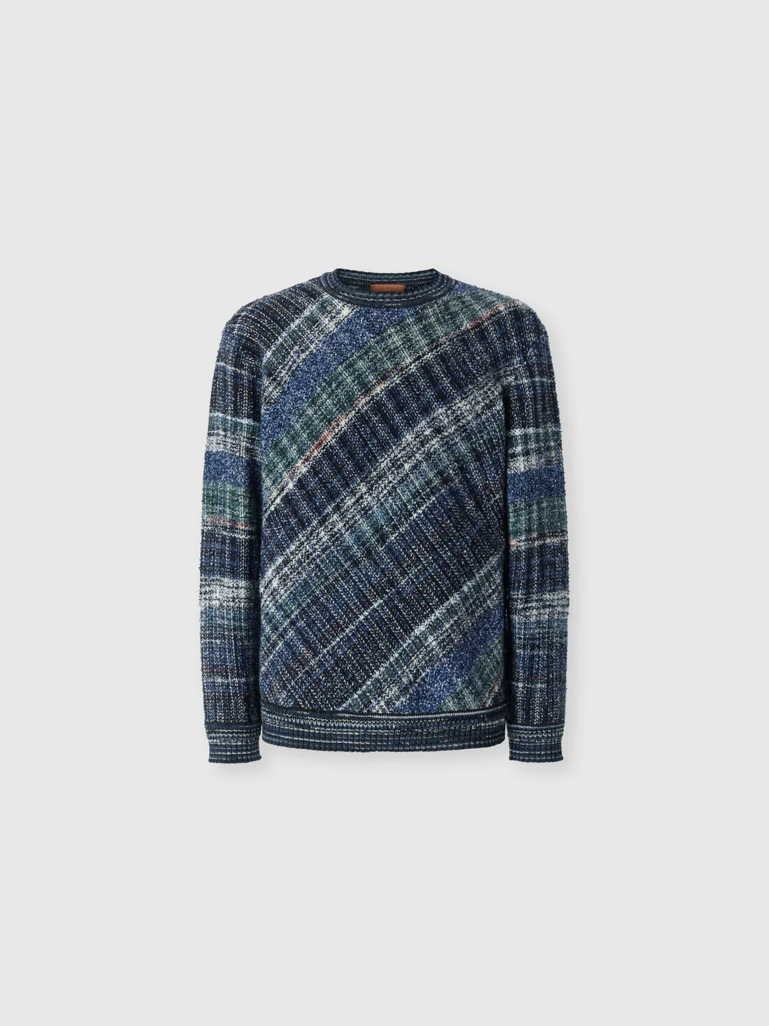 Wool-blend pullover with macro-check pattern - 1