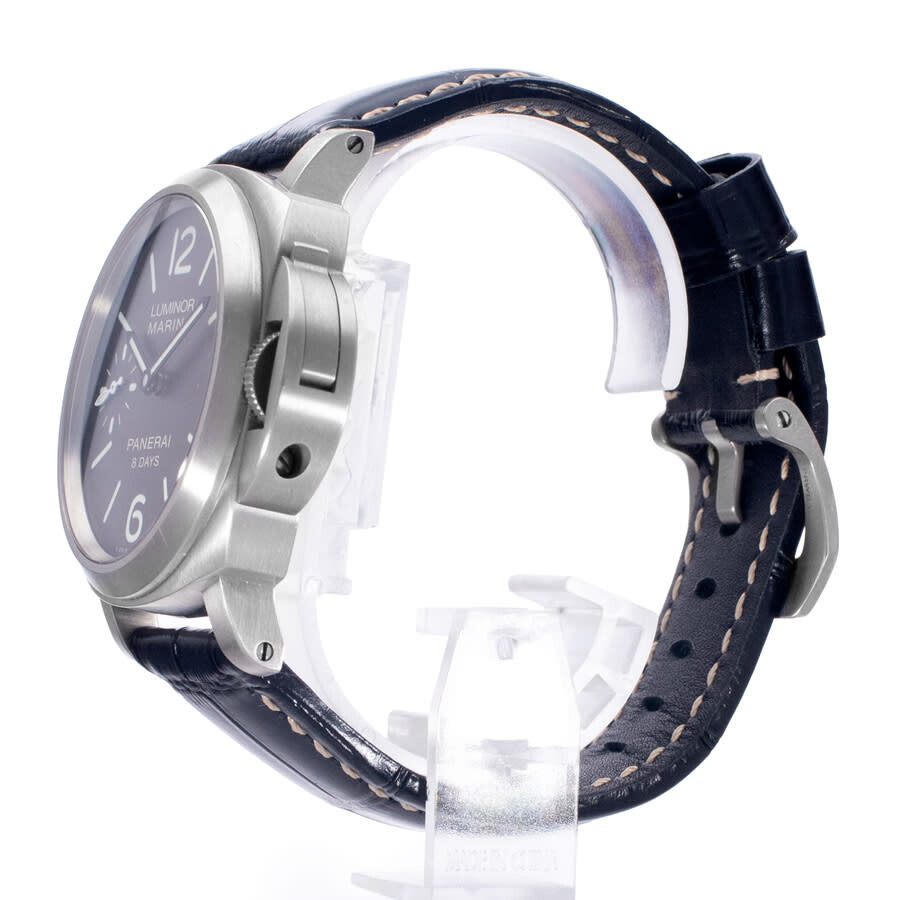 Pre-owned Panerai Luminor Marina 8 Days Hand Wind Black Dial Men's Watch PAM00564 - 4