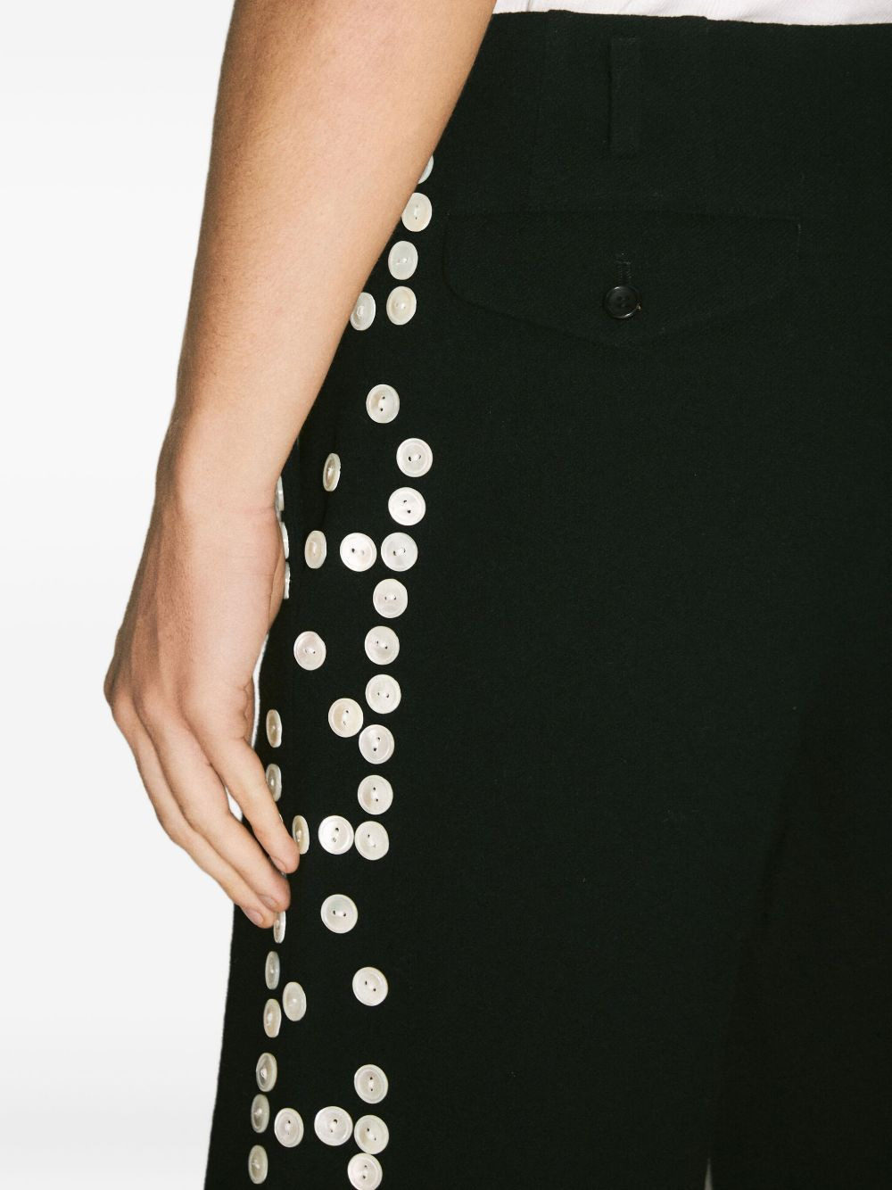 button-embellished shorts - 4