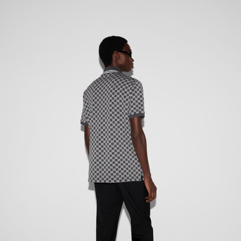 GG cotton lurex jacquard polo shirt 4