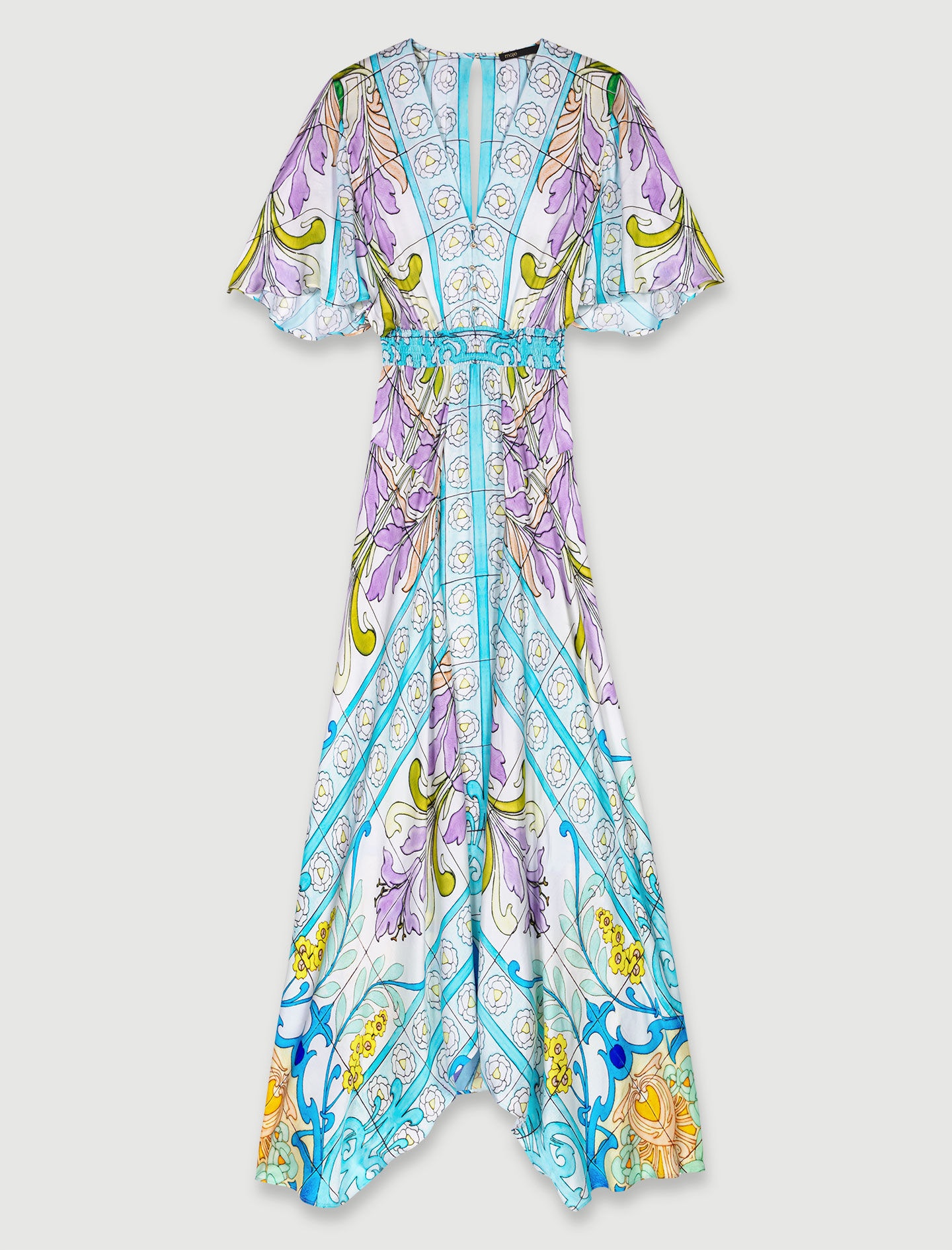 Satin-look patterned maxi dress - 1
