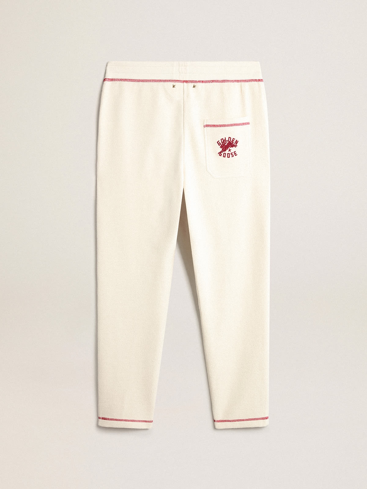 Men’s heritage white joggers with CNY logo - 2