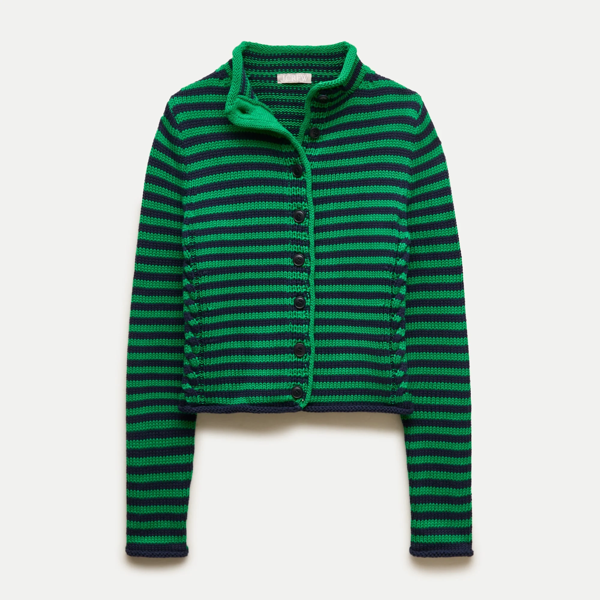 Rollneck™ reversible cardigan in stripe - 1