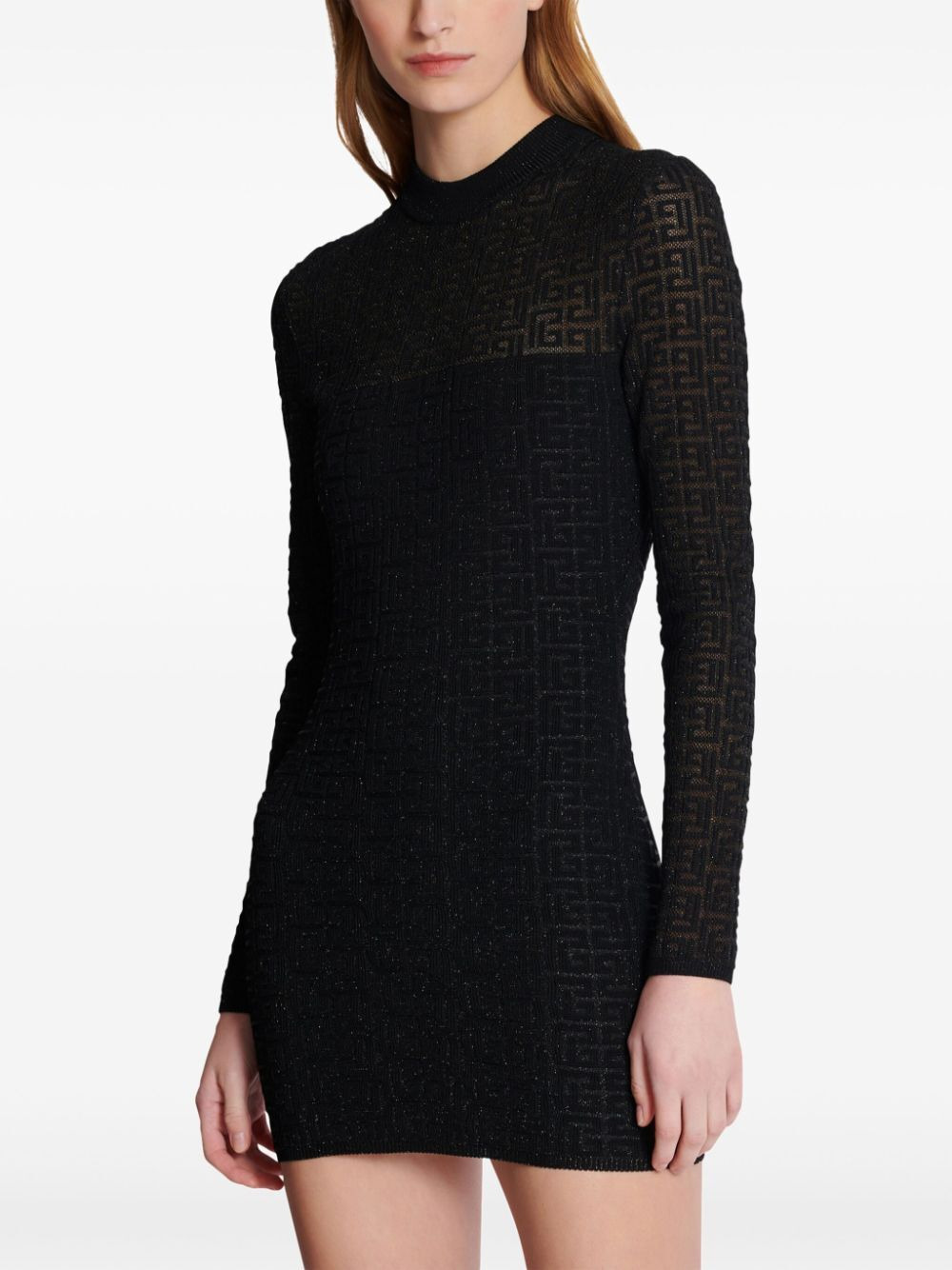 Balmain Women Glittered Knit Short Dress - 5