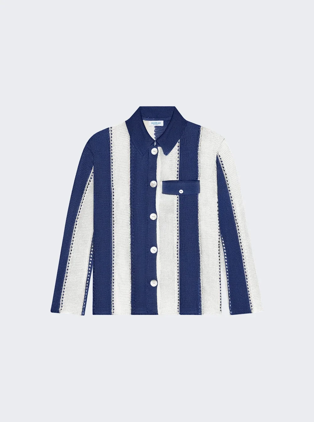 Cabana Stripe Long Sleeve Shirt Navy And Natural - 1