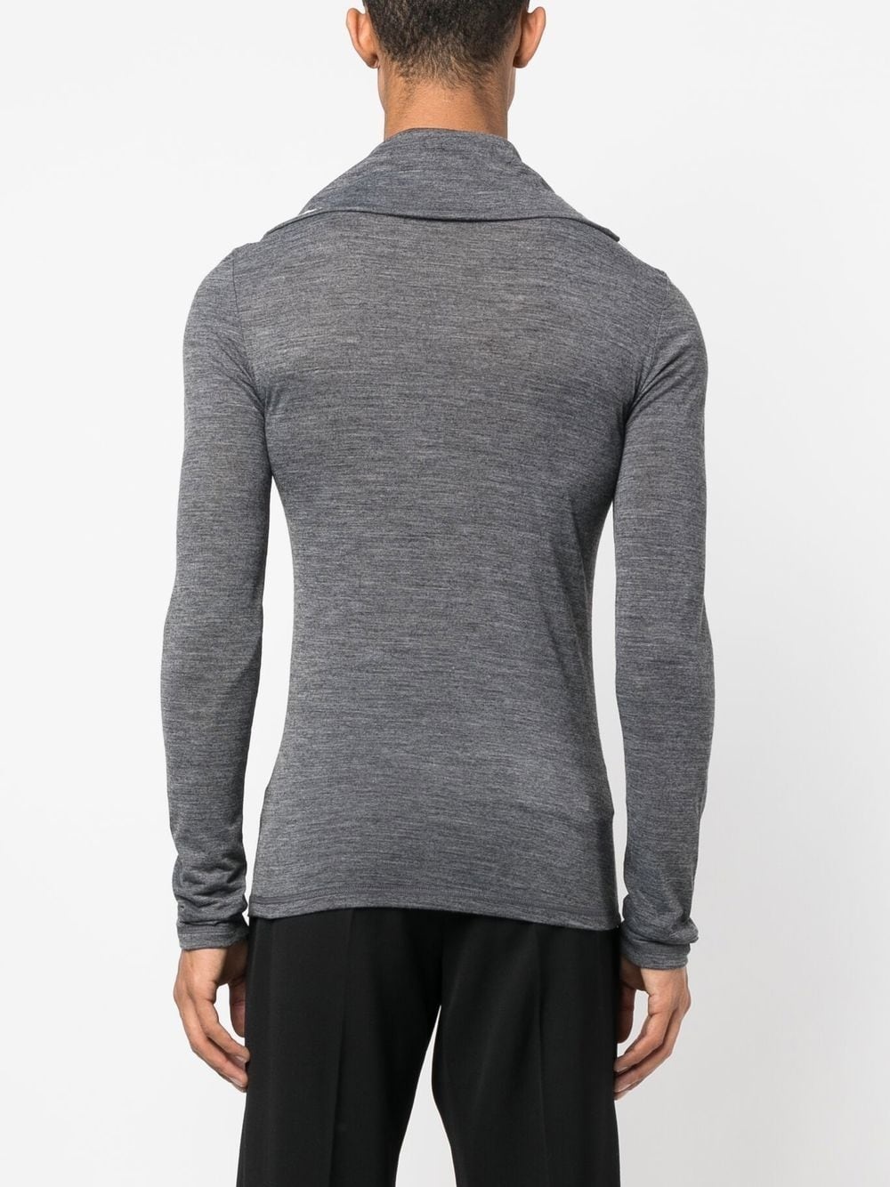 logo-print mélange-effect sweatshirt - 4