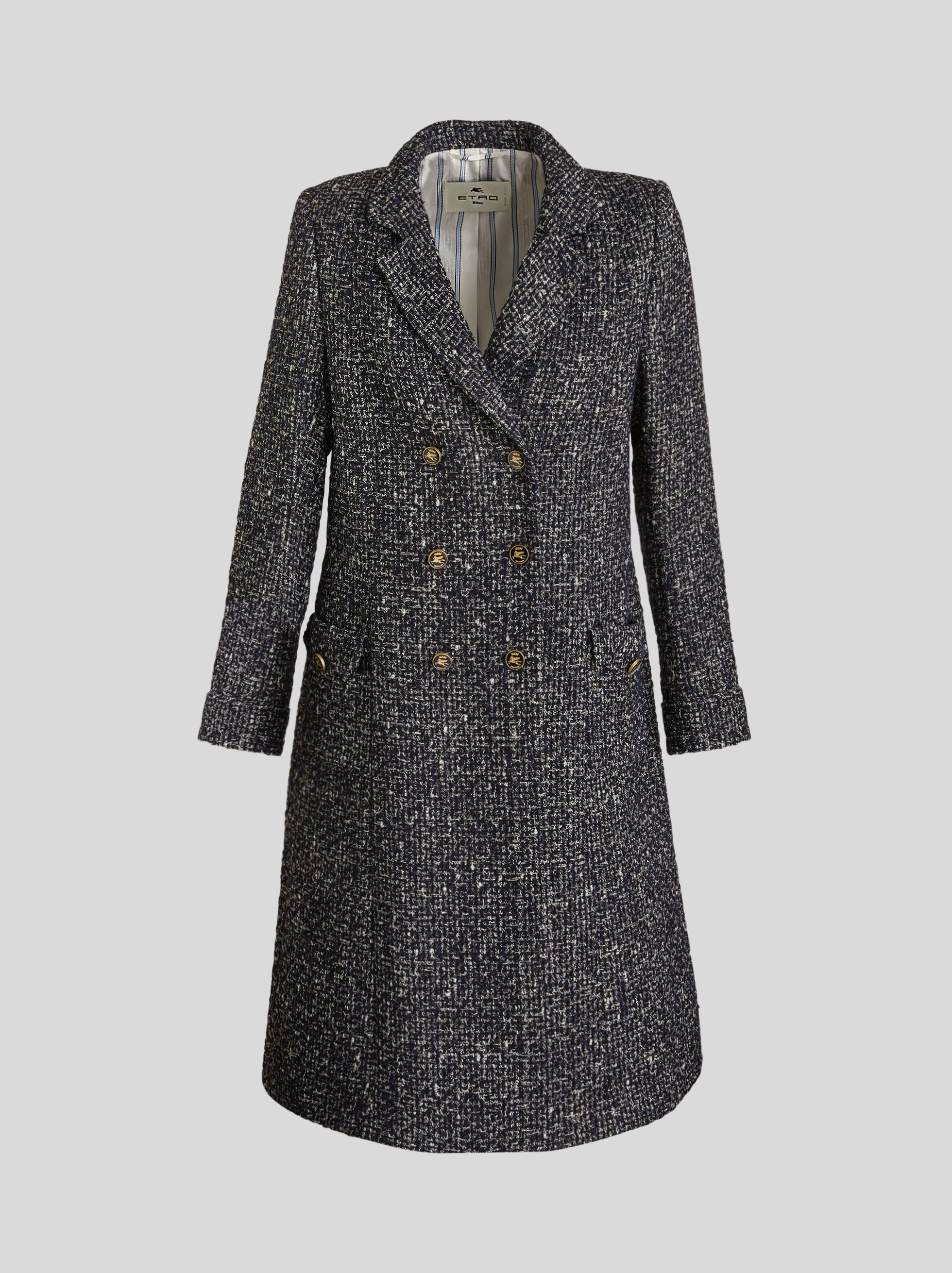 BOUCLÉ OVERCOAT WITH PEGASO BUTTONS - 1