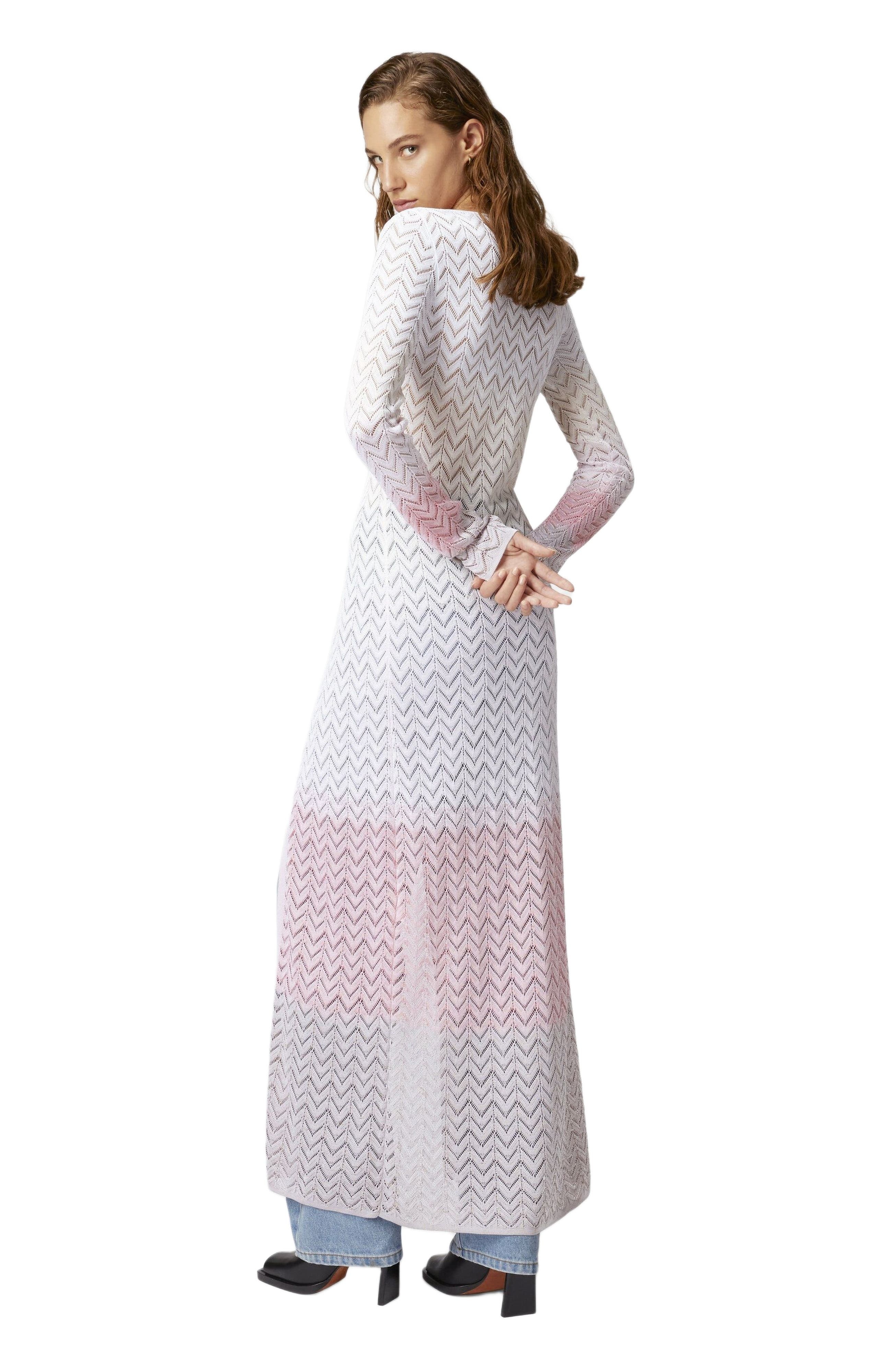 Missoni Long Cardigan In Gradient Chevron Viscose in Multicoloured at Nordstrom - 3
