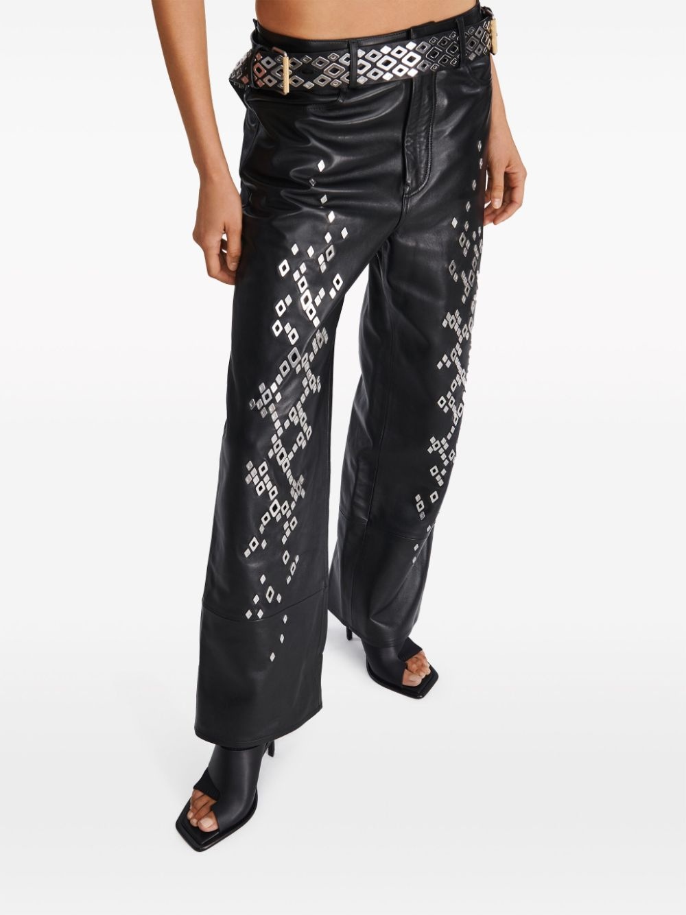 studded leather trousers - 7