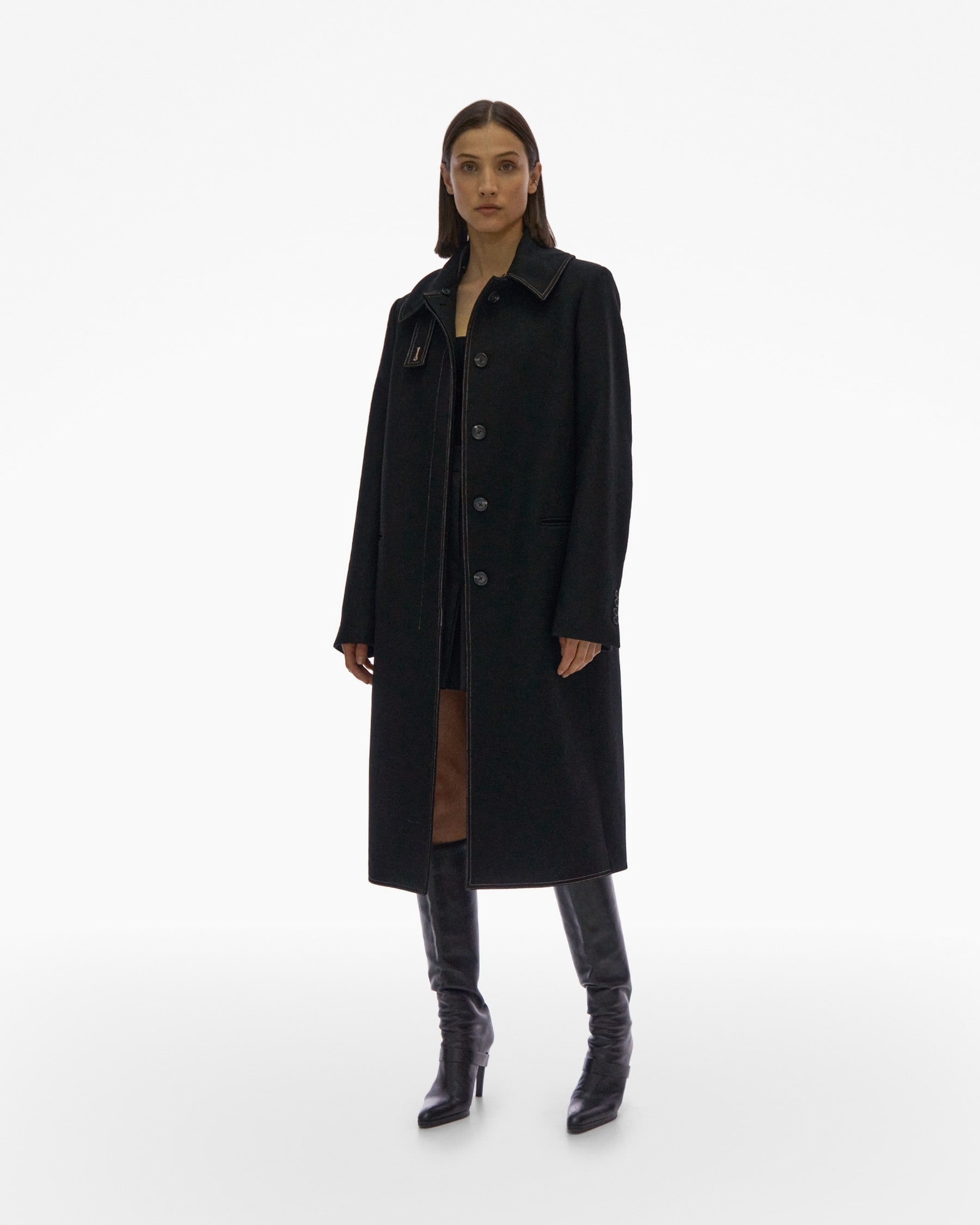 SHEARLING COLLAR COAT - 8
