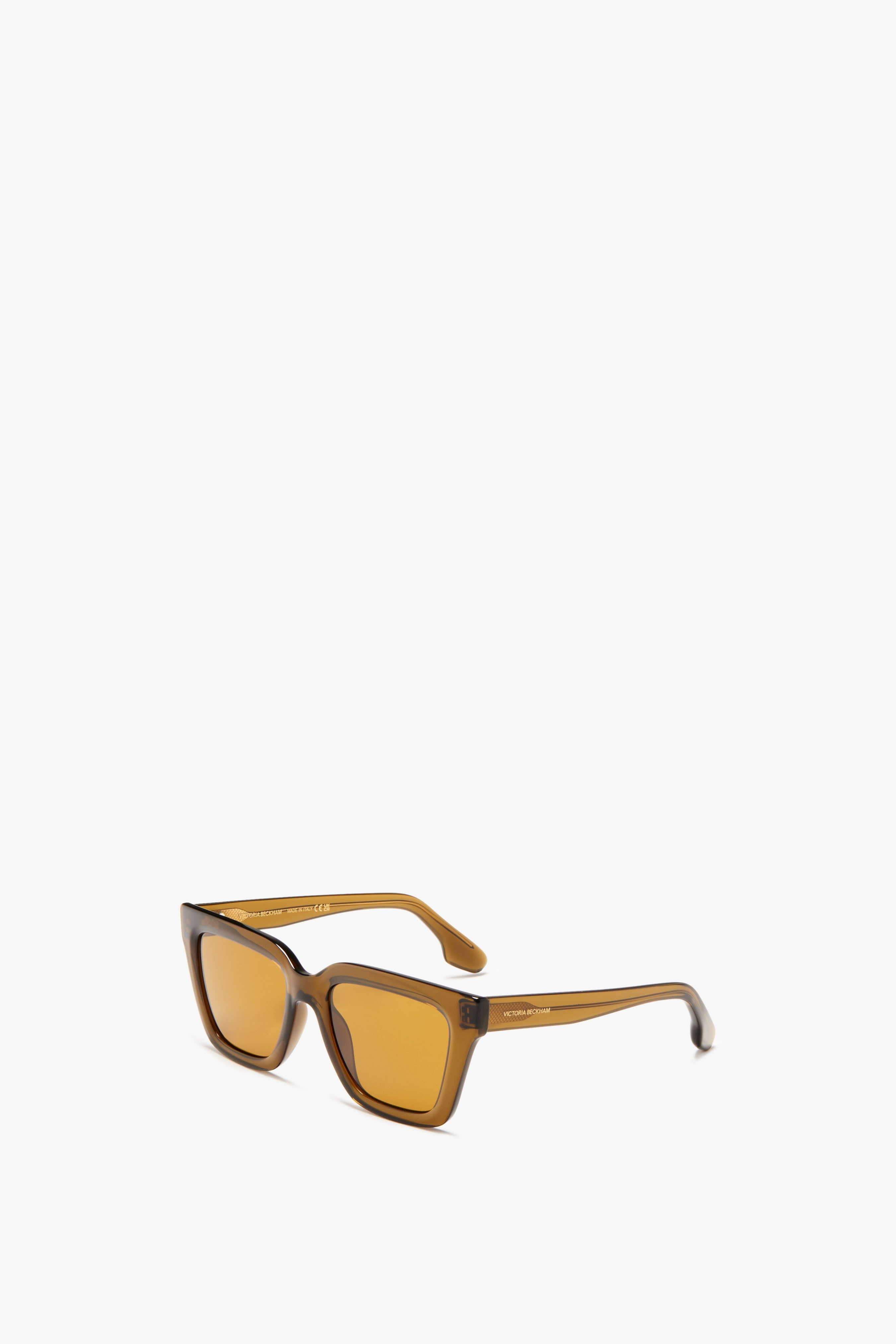 Crystal Frame Sunglasses In Khaki - 2