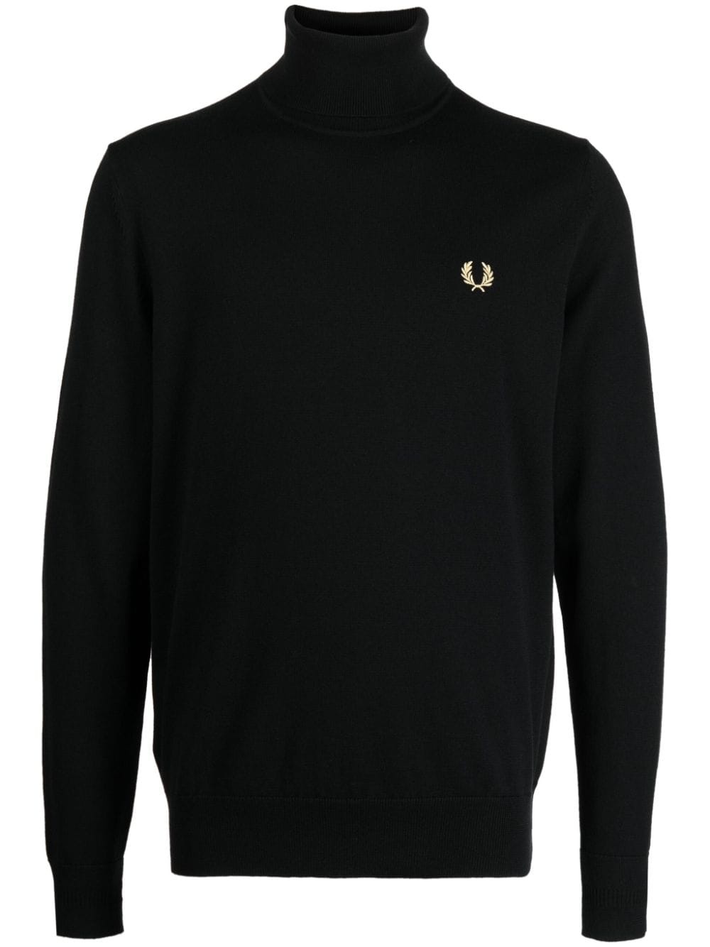 logo-embroidered roll-neck jumper - 1