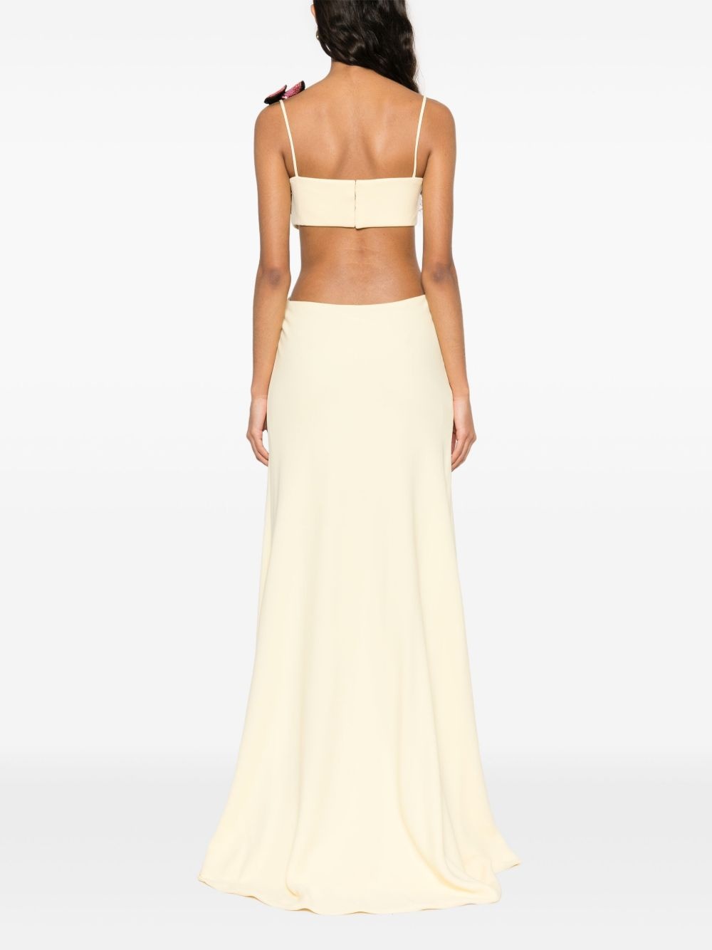 floral-appliqué gown - 4