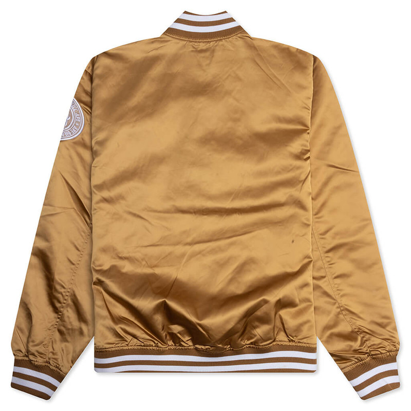 A BATHING APE® BASEBALL VARSITY JACKET - BEIGE outlook