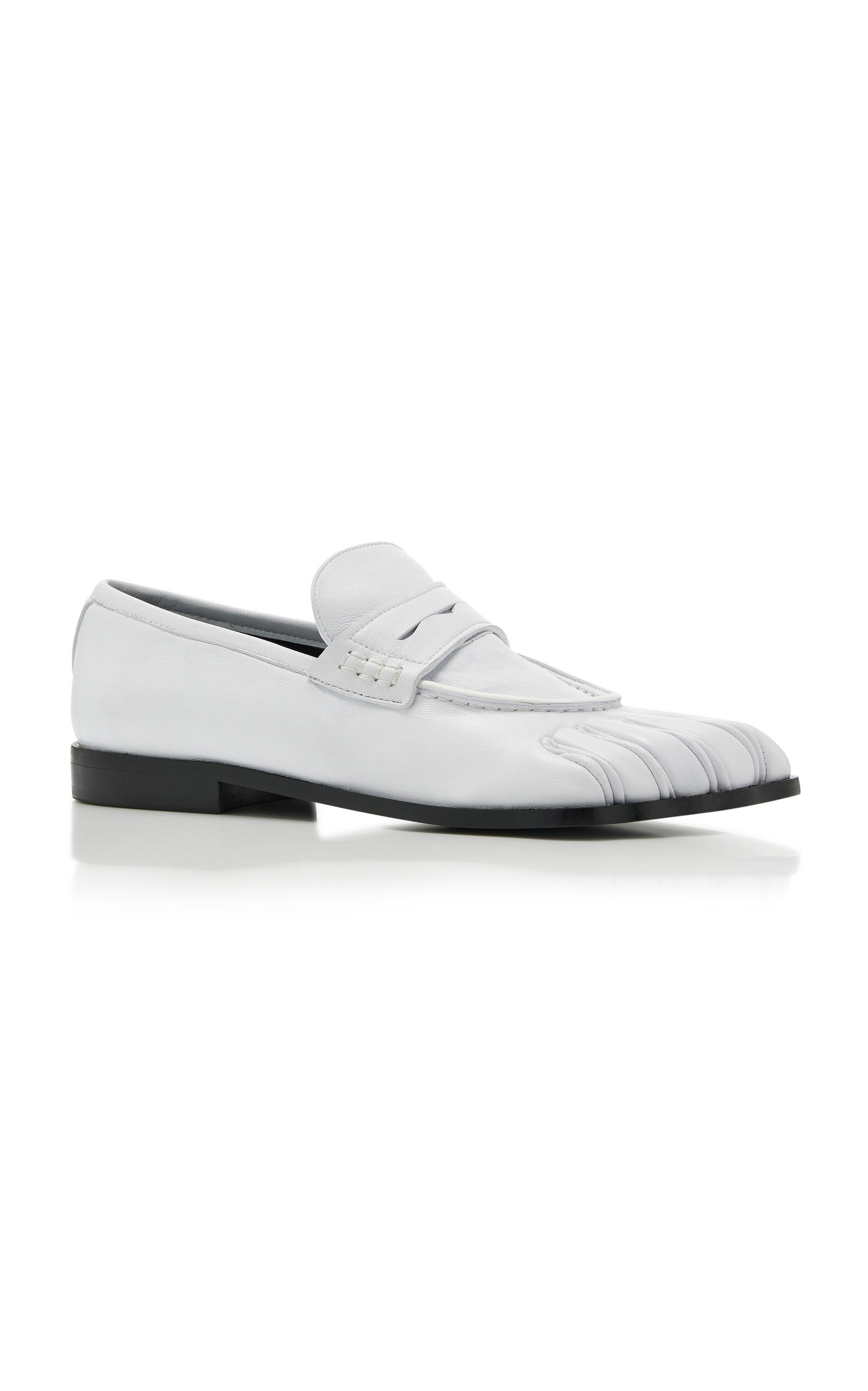 Five-Toe Leather Loafers white - 4