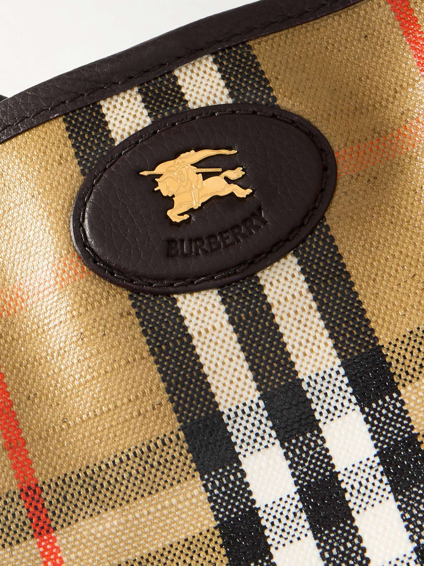 Highlands checked coated-canvas tote Sand - 4