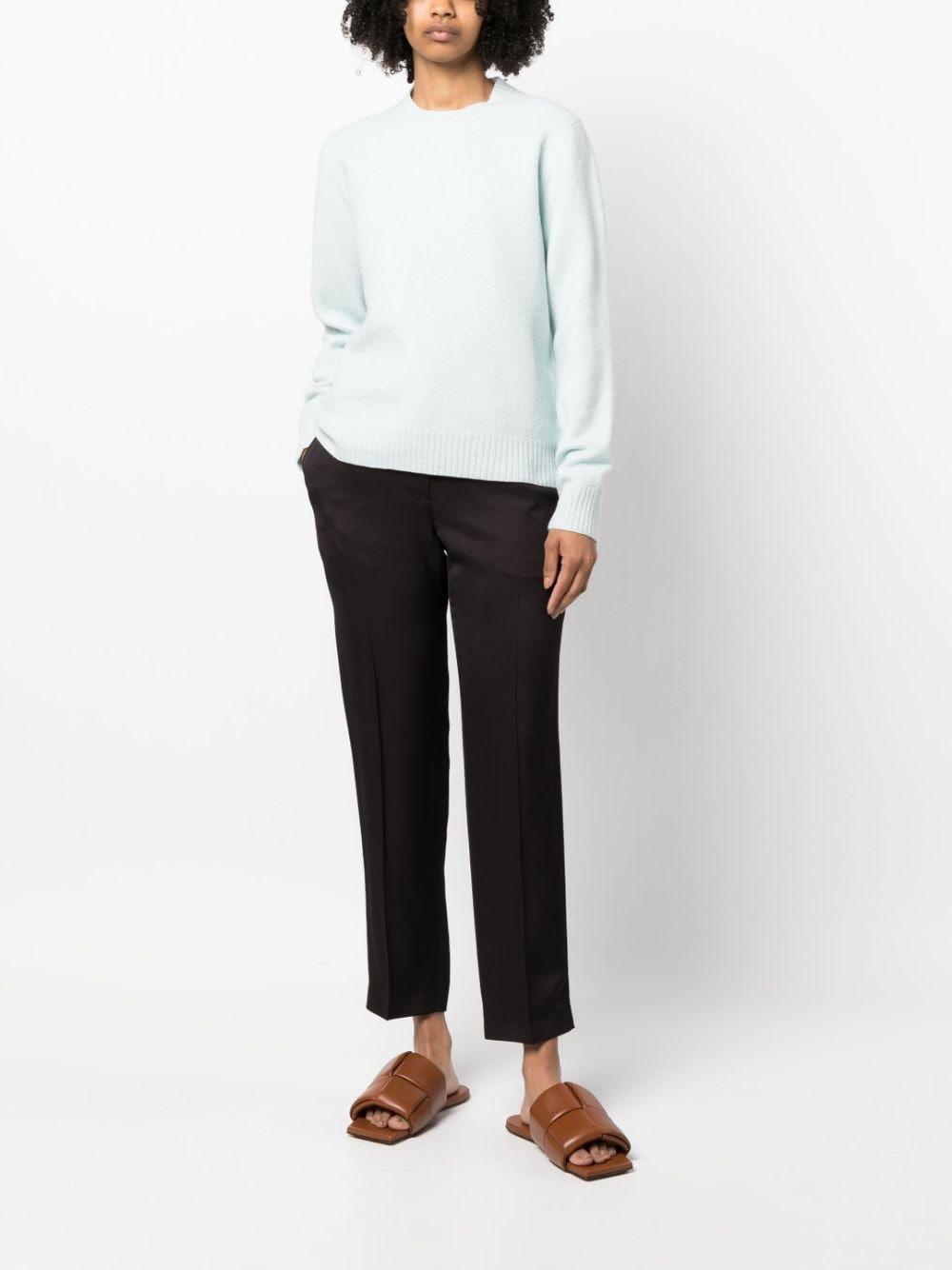 cropped twill trousers - 2