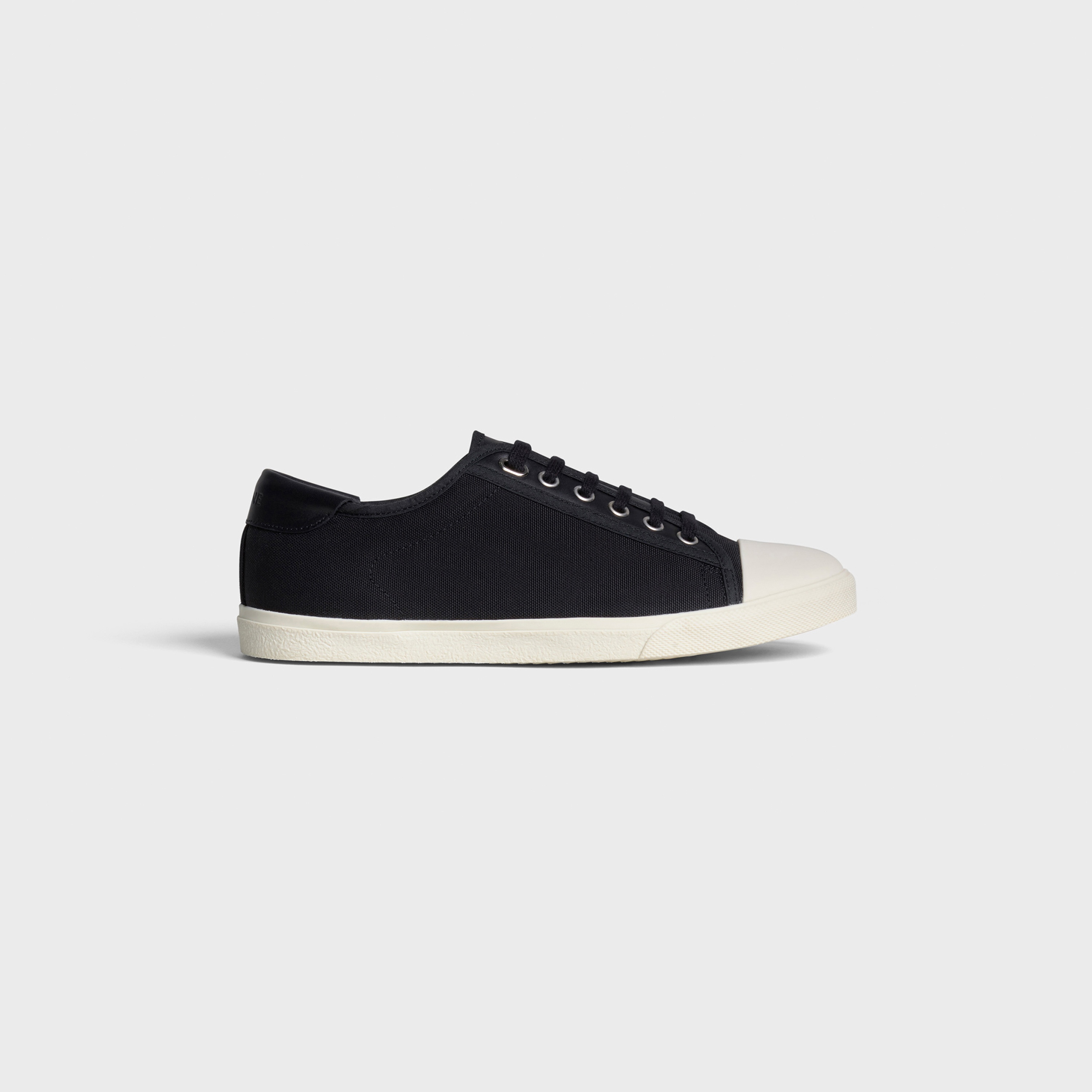 LOW LACE-UP SNEAKER CELINE BLANK IN CANVAS AND CALFSKIN - 1