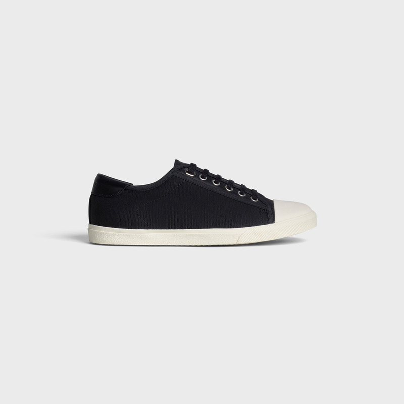 LOW LACE-UP SNEAKER CELINE BLANK IN CANVAS AND CALFSKIN 1