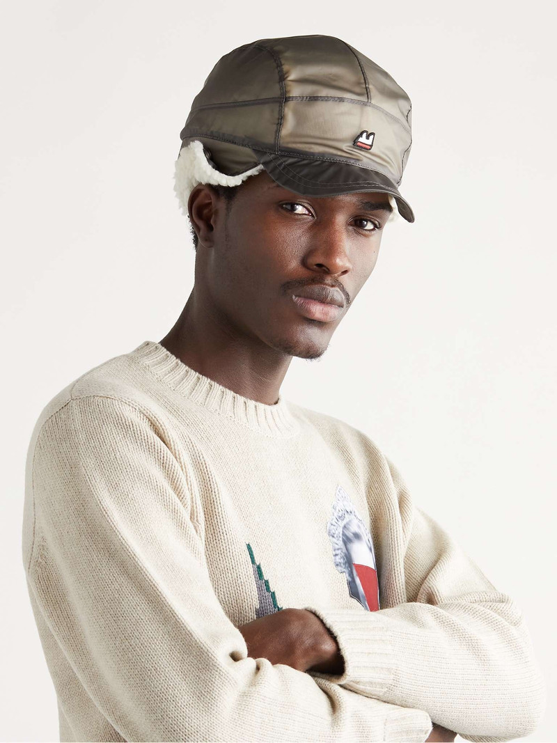 UNDERCOVER Logo-Appliquéd Faux Shearling-Lined Shell Cap outlook