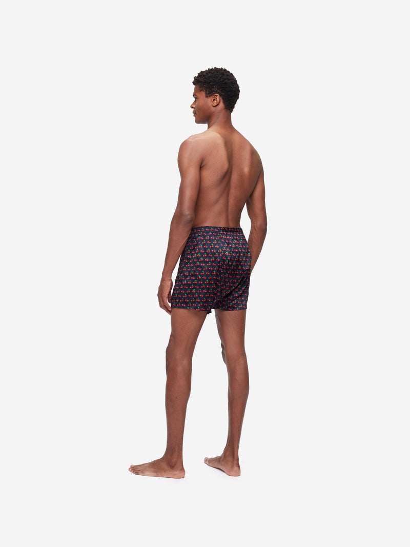 Men's Classic Fit Boxers Brindisi 77 Silk Satin Navy - 5