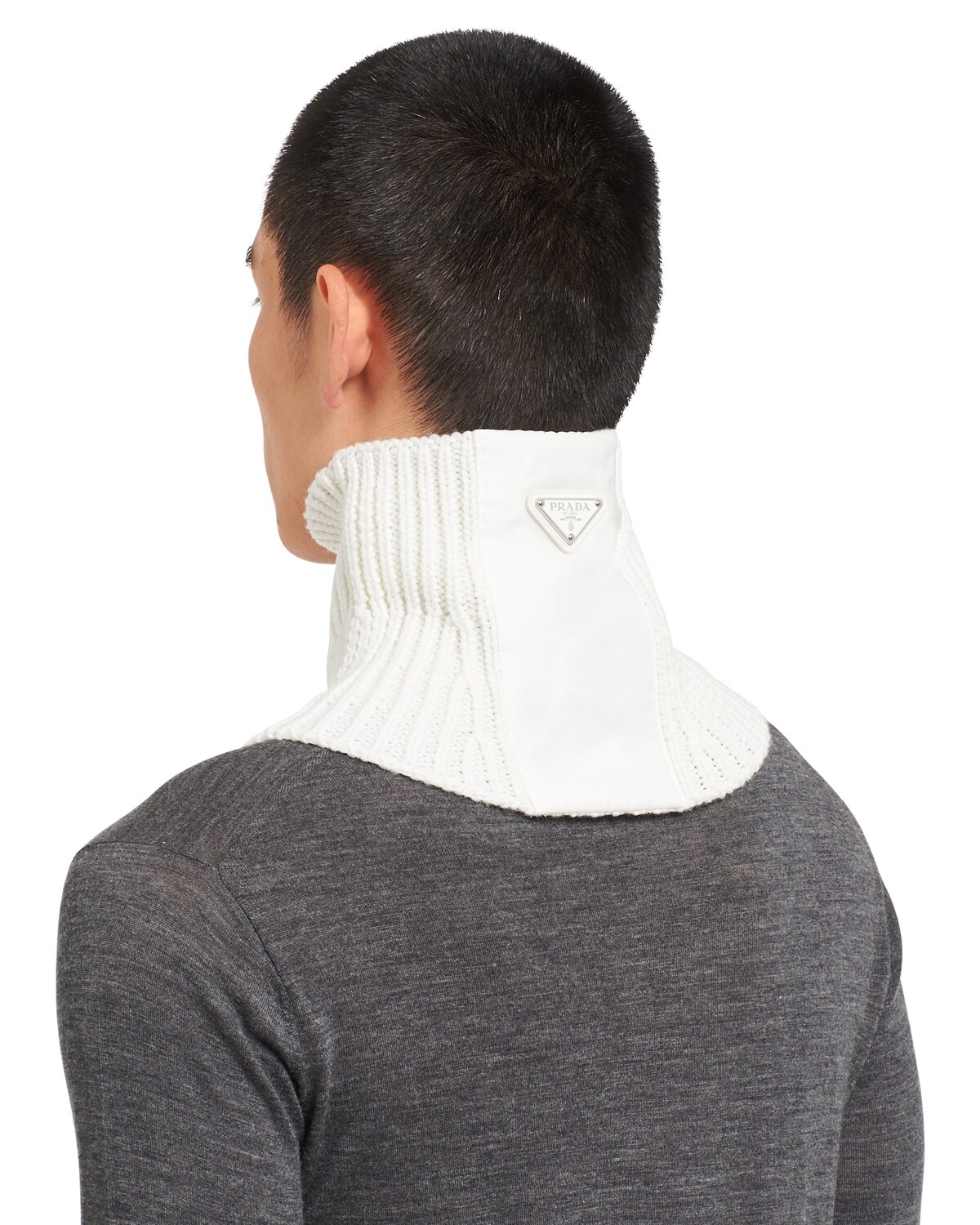 Re-Nylon Gabardine and wool tube scarf - 3