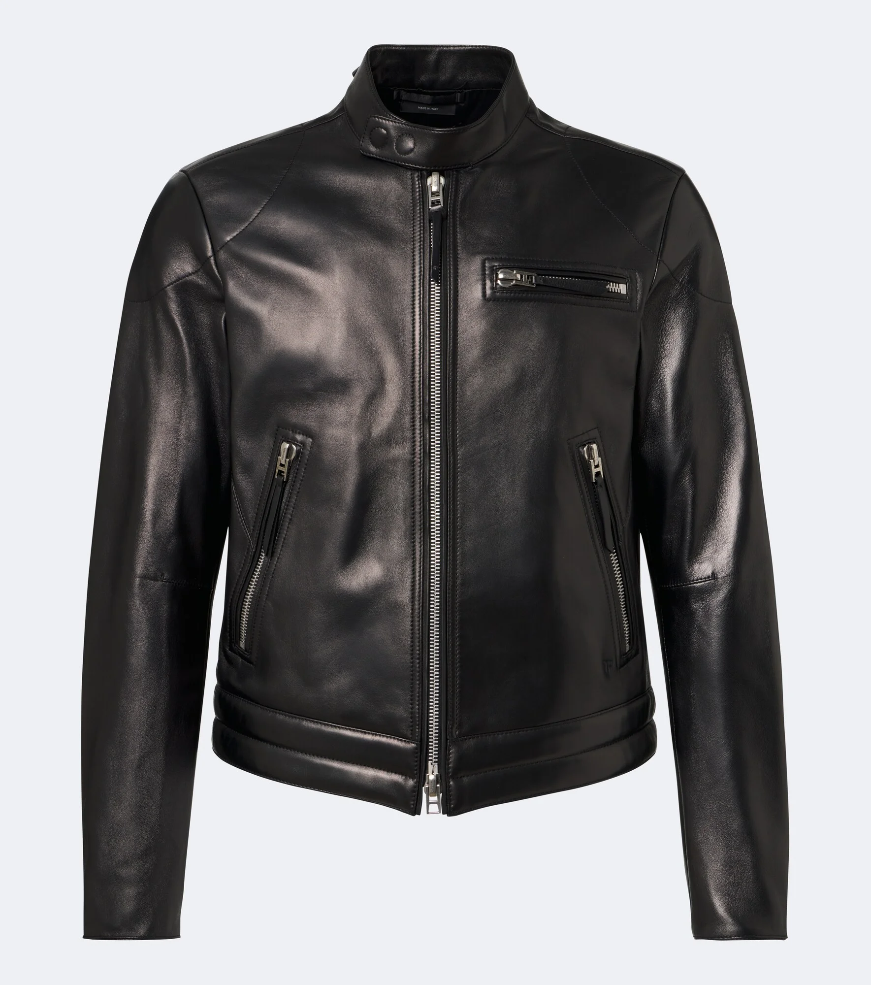 Leather biker jacket - 1