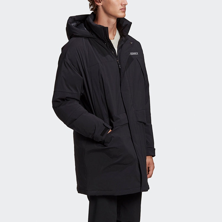 adidas Xplr Dwn Praka Stay Warm mid-length hooded down Jacket Black GE9932 - 4