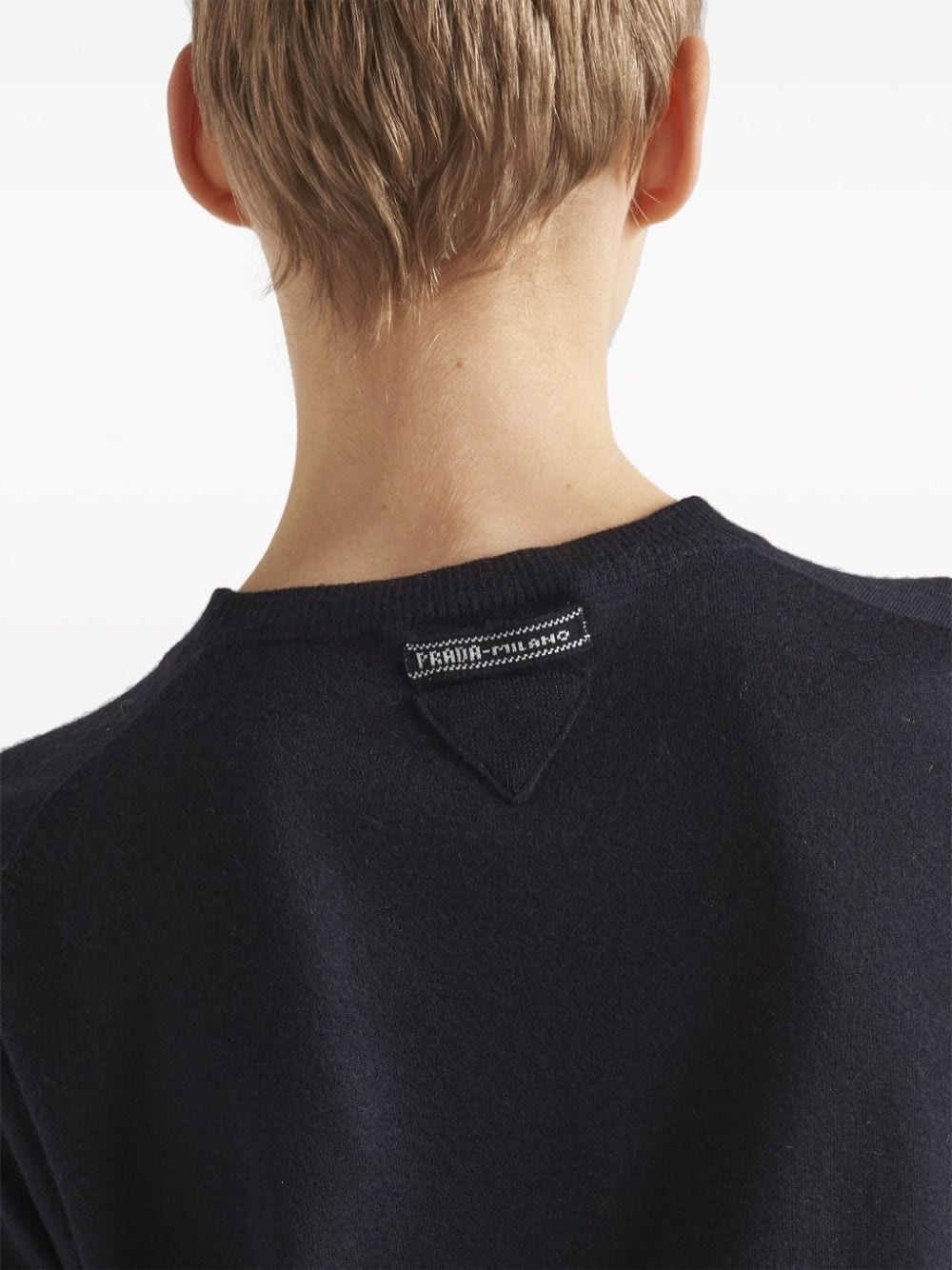 triangle-logo cashmere knitted top - 5
