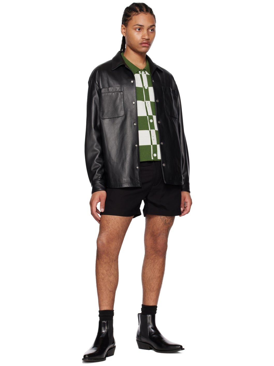 Black Crinkled Shorts - 4