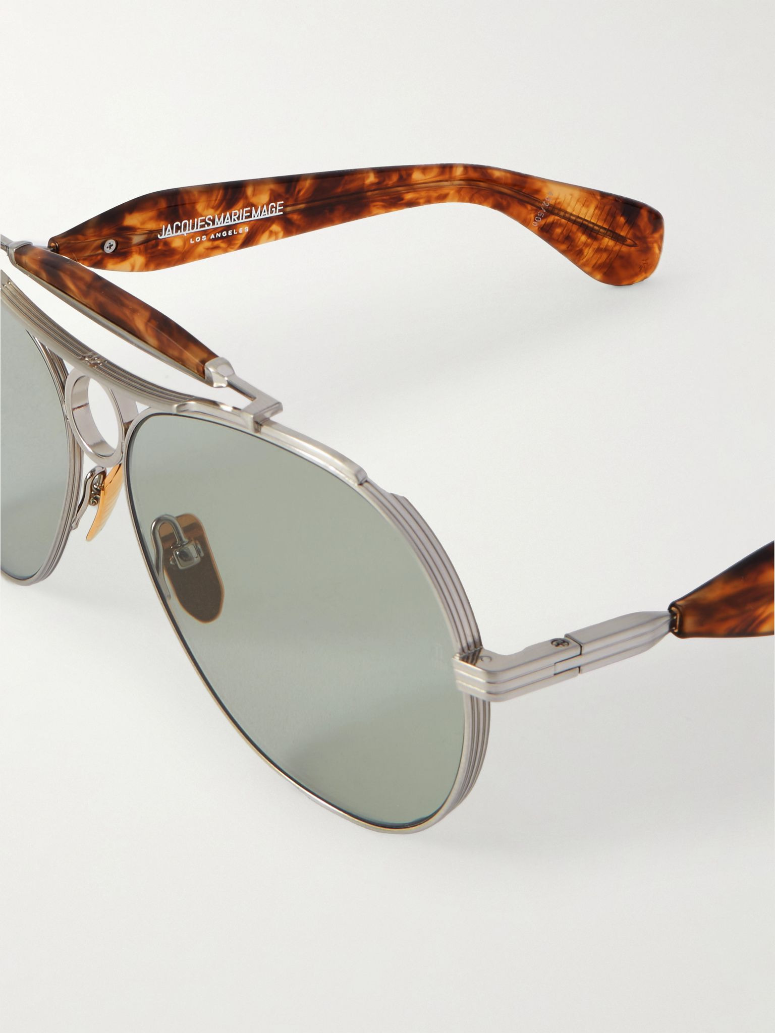 Aspen aviator-style silver-tone and acetate sunglasses Silver - 4