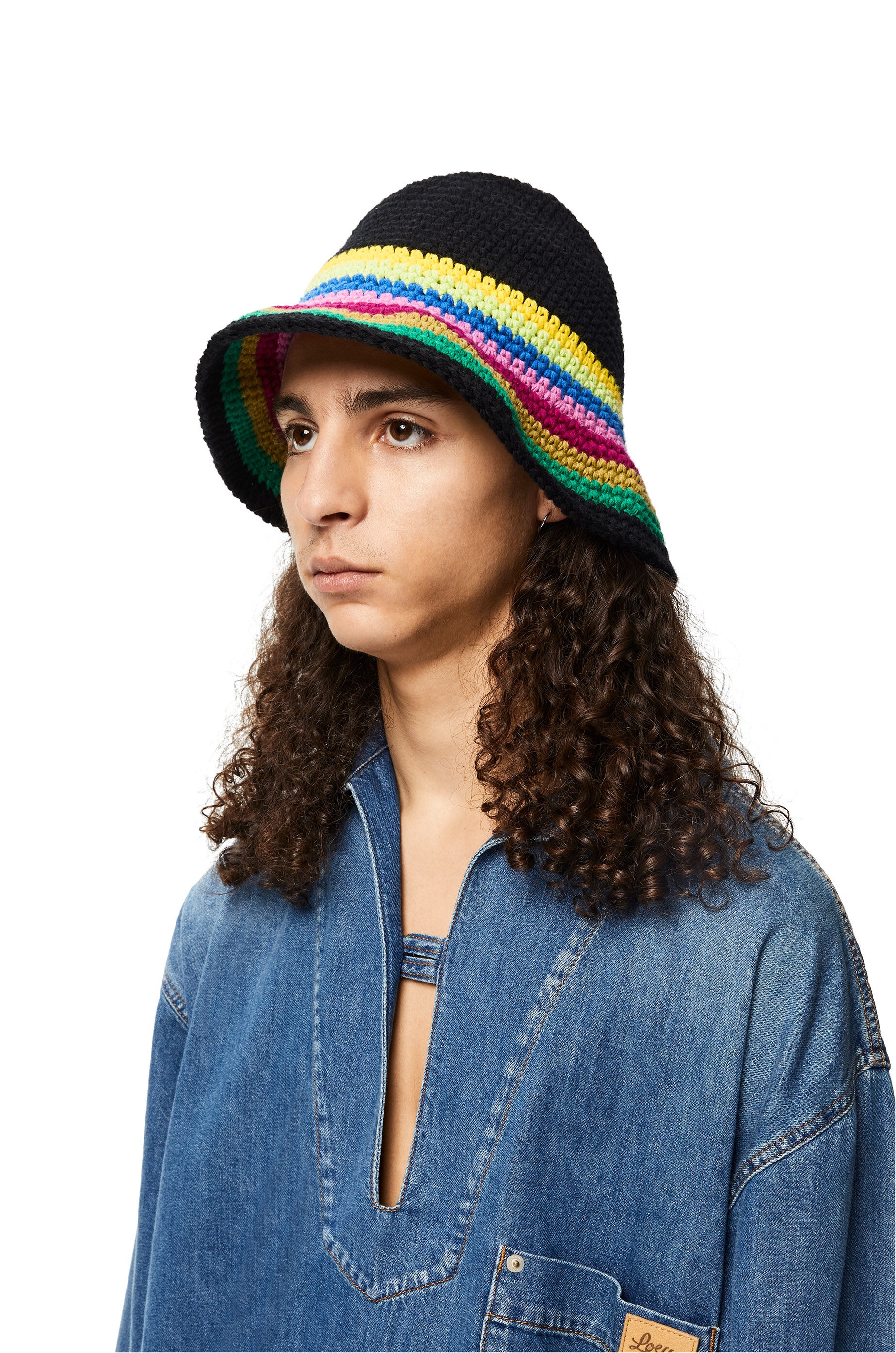 Crochet hat in cotton and calfskin - 2