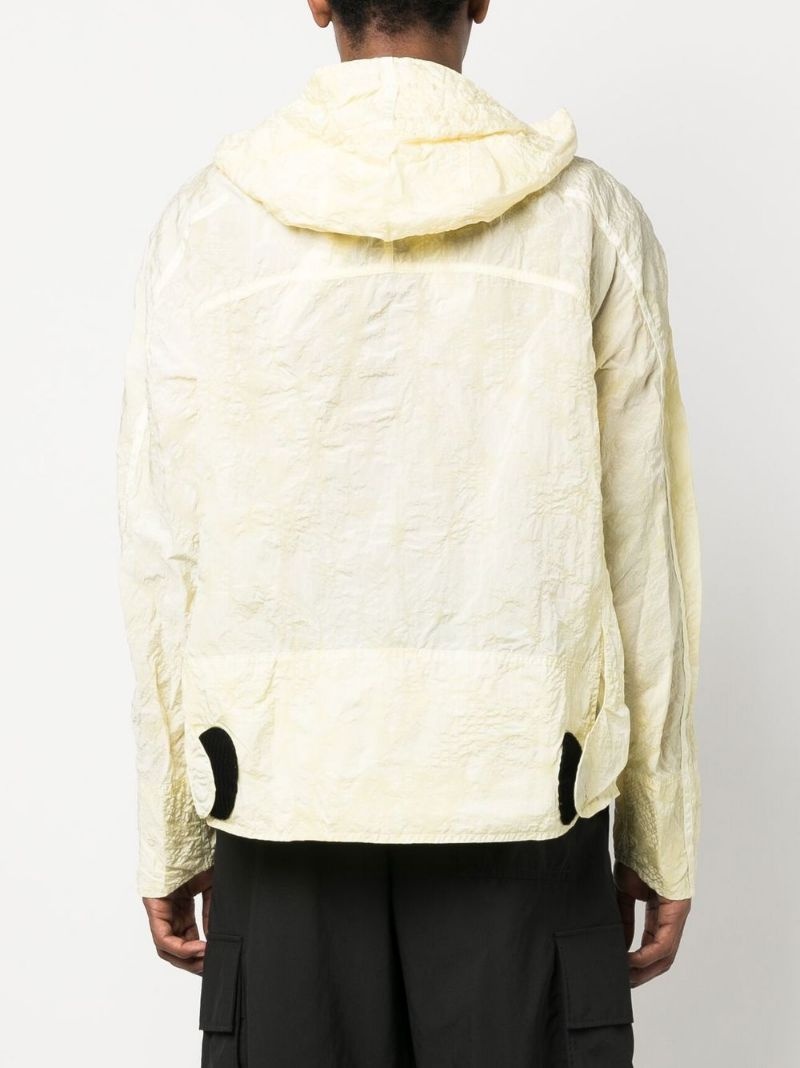 crinkle-finish hooded jacket - 4