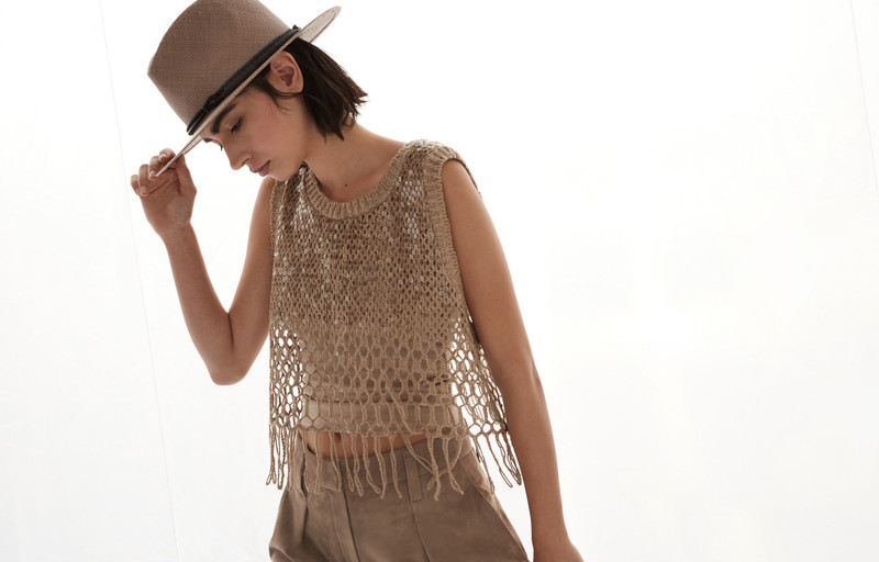 Dazzling dégradé embroidery top in silk and linen 6